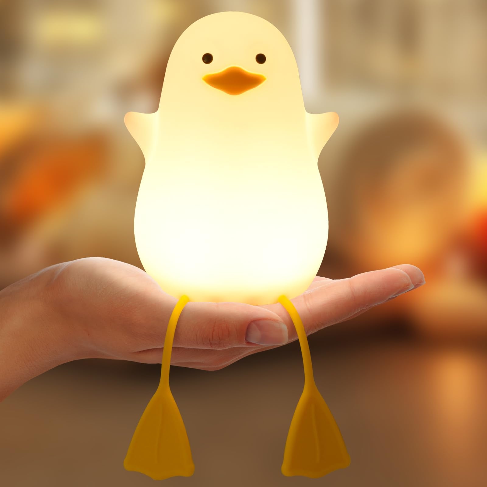 One94Store Rechargeable Silicone Duck Night Lamp  TouchControl Led Light With ColorChanging Feature, Multicolor Nightlight Fo