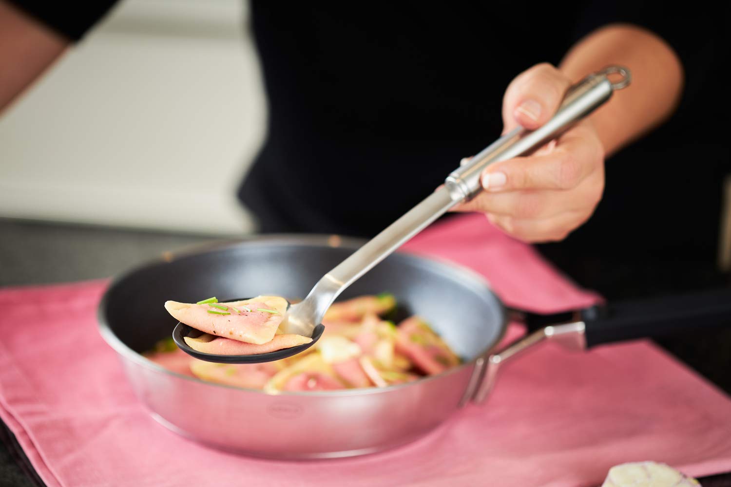Rsle Rsle Stainless Steel Cooking, Silicone Edge, Basting Spoon