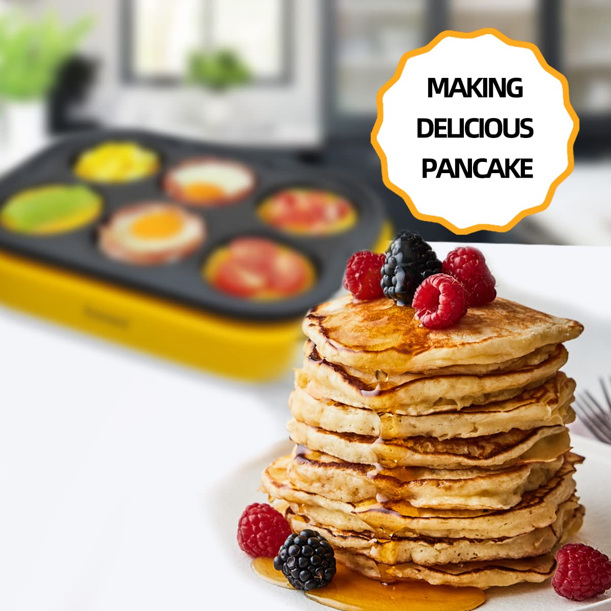 Aoruru Pancakes Maker Nonstick Electric Egg Frying Pan For Mini Crepe Fried Egg