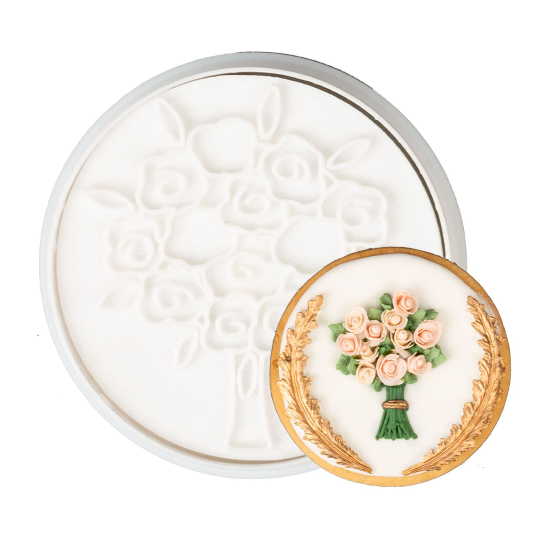 Flycalf Wedding Cookie Cutters With Plunger Stamps Bouquet Bridesmaid Bridal Shower Holiday Pla Cake Baking Accessories Cutter M