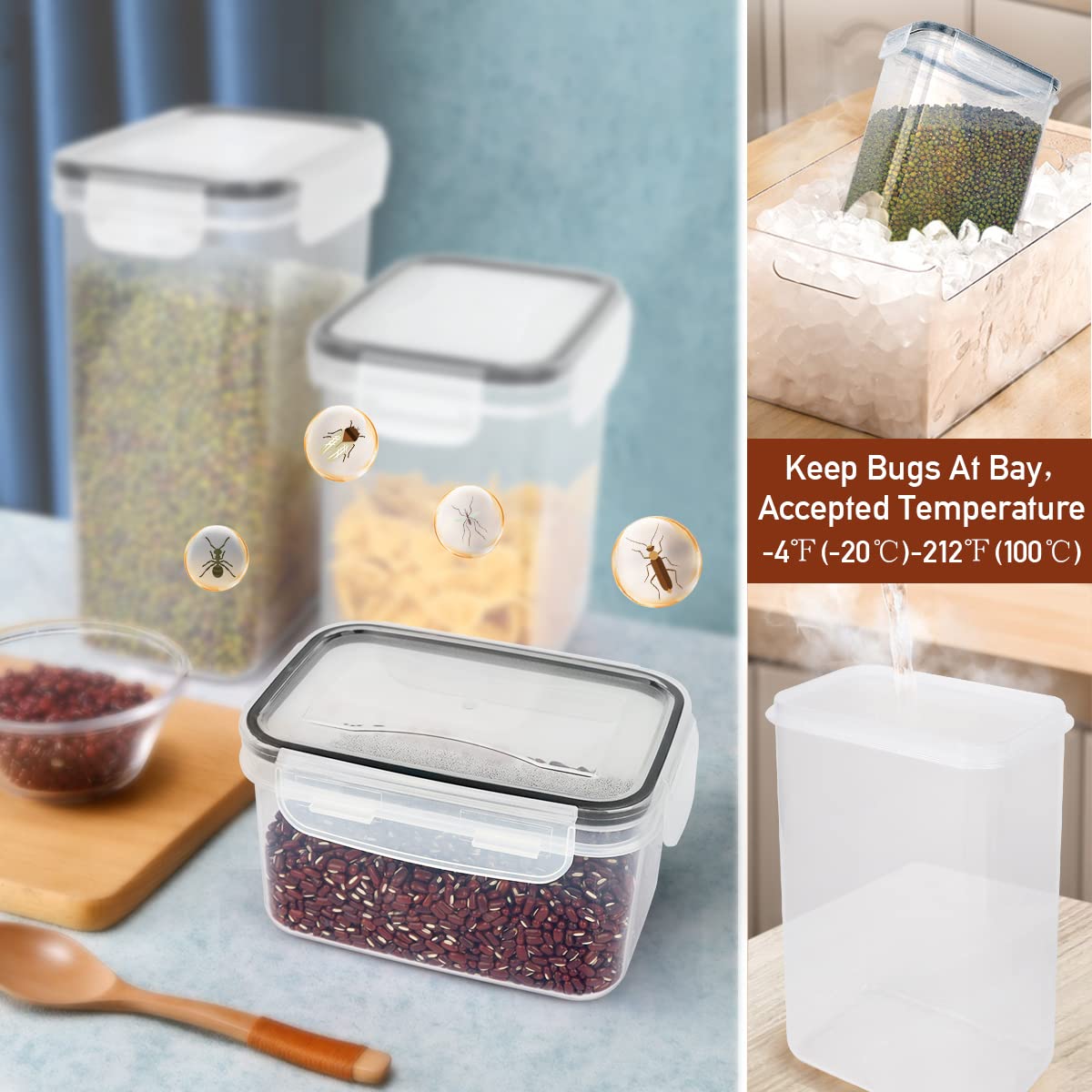 Jujojb 68 Pcs Airtight Food Storage Containers With Lids Bpa Free,2 Pack With Pouring Spout Cereal Containers Storage For Kitche