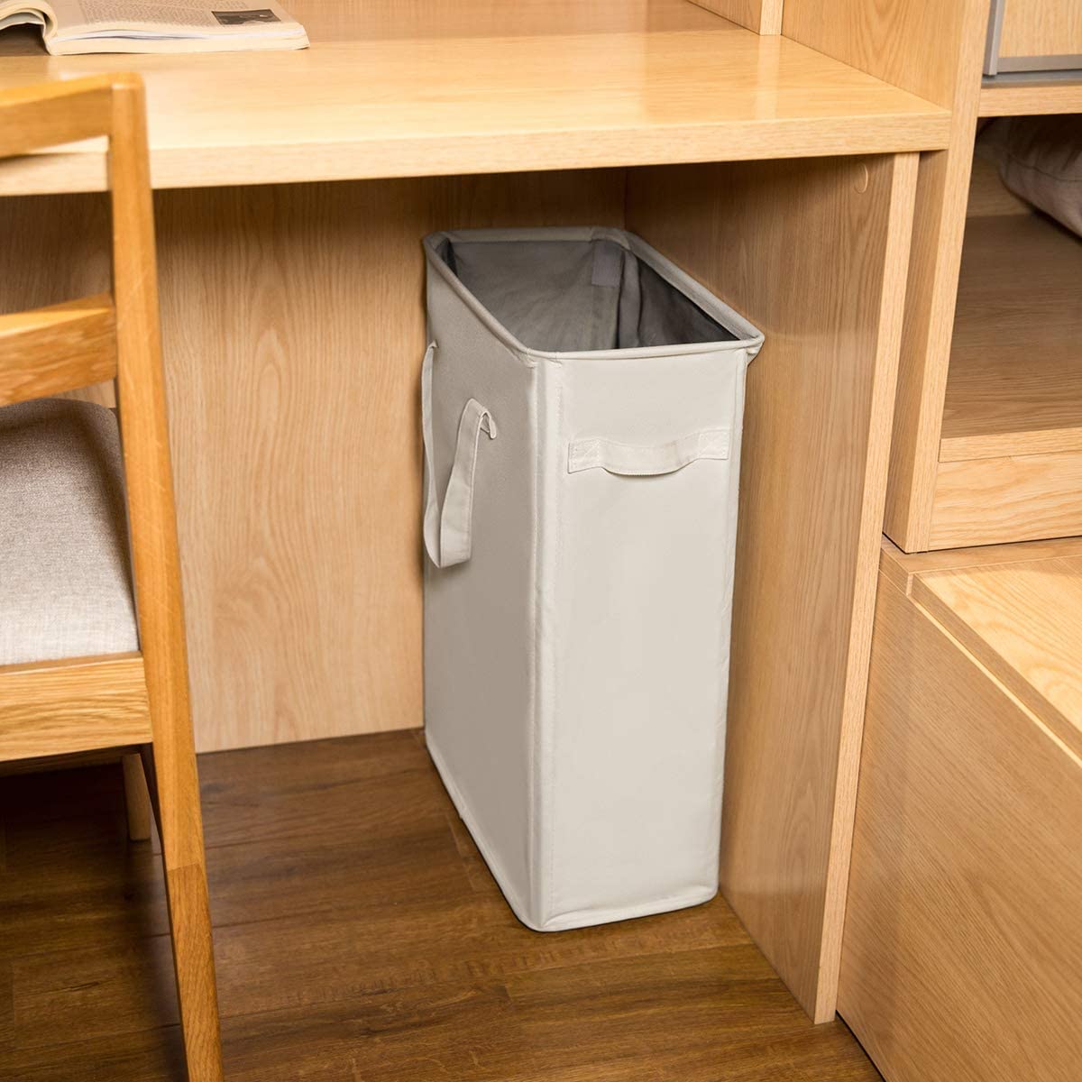 Zero Jet Lag Slim Laundry Hamper With Handles Collapsible Small Laundry Basket Thin Dirty Clothes Basket Narrow Laundry Bag Fold