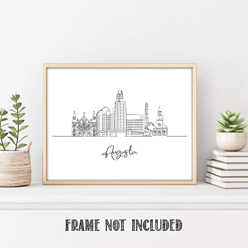 Augusta, Georgia State City Skyline Landscape - United States Of America Travel Adventures & Vacation Cityscape Wall Art Decor-