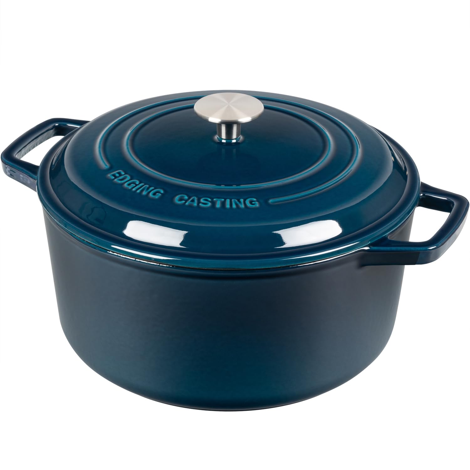 Edging Casting Enameled Cast Iron Dutch Oven Pot With Lid, 7.5-Quart, Round Dutch Ovens, Dual Handle, For Bread Baking, Bread Ov