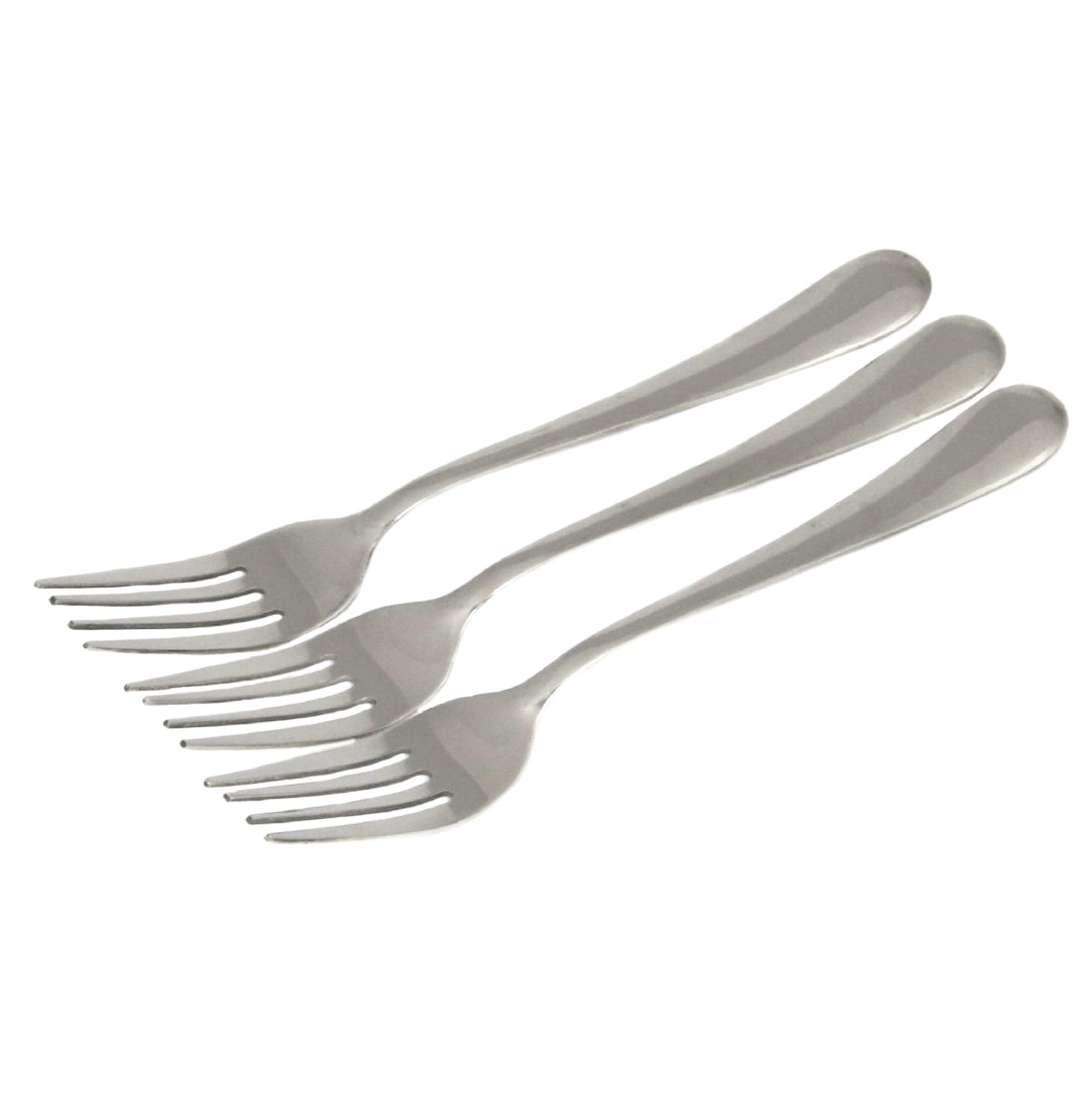 Chef Craft Heavy Duty Dinner Fork, 7.5 Inches In Length 3 Piece Set, Stainless Steel