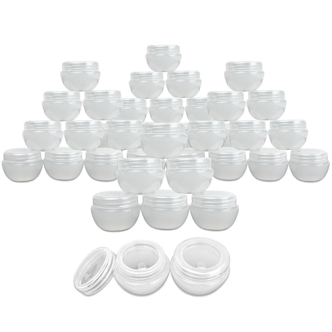 Beauticom 48 Pieces 20G/20Ml White Frosted Container Jars With Inner Liner For Homemade Moisturizers, Lotions, Skin Care Product