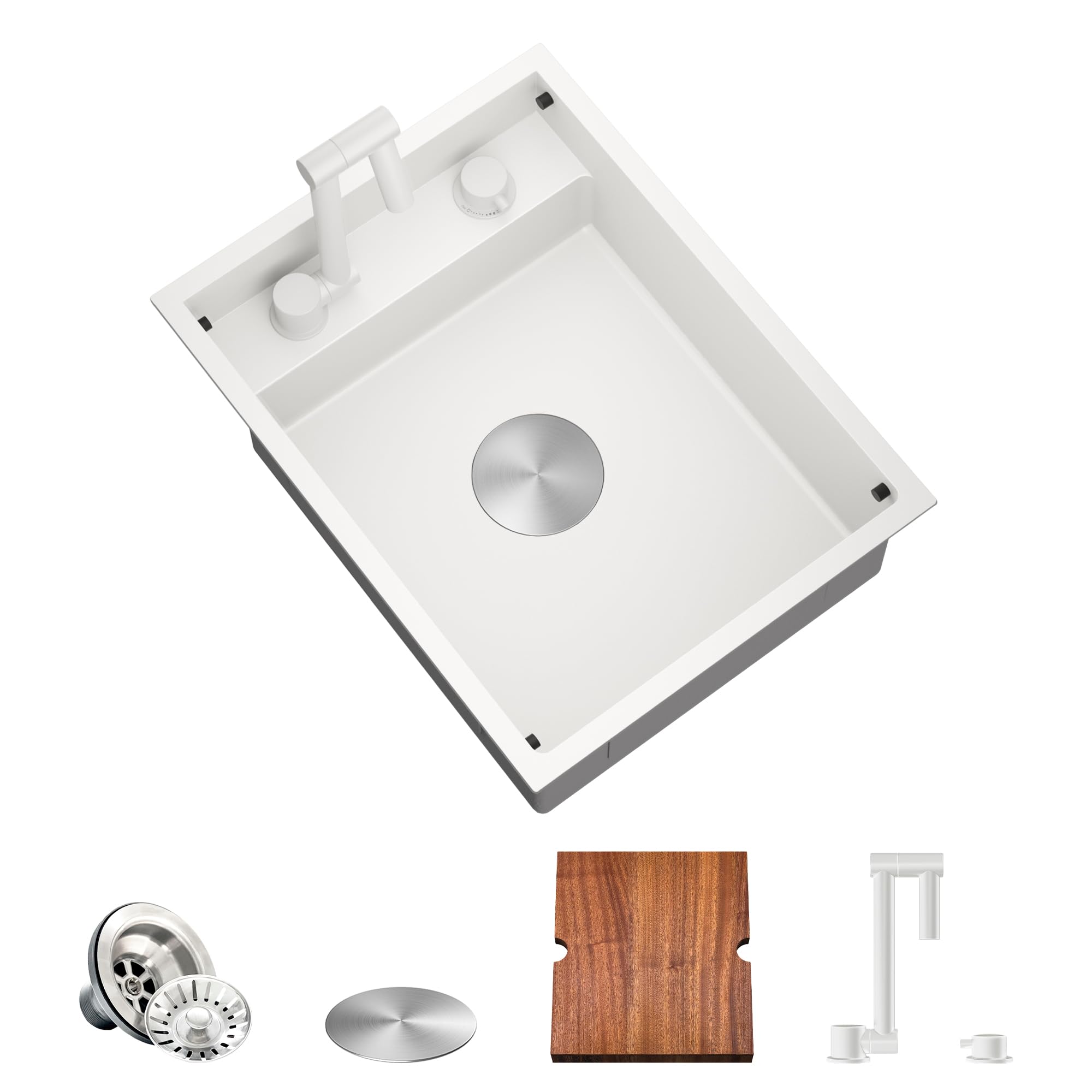 Torva Rv Kitchen Sink, 16 X 21 X 7 Inch Undermount Bar Sink 16 Gauge Stainless Steel Single Bowl Sink With Foldable Faucet Cutti