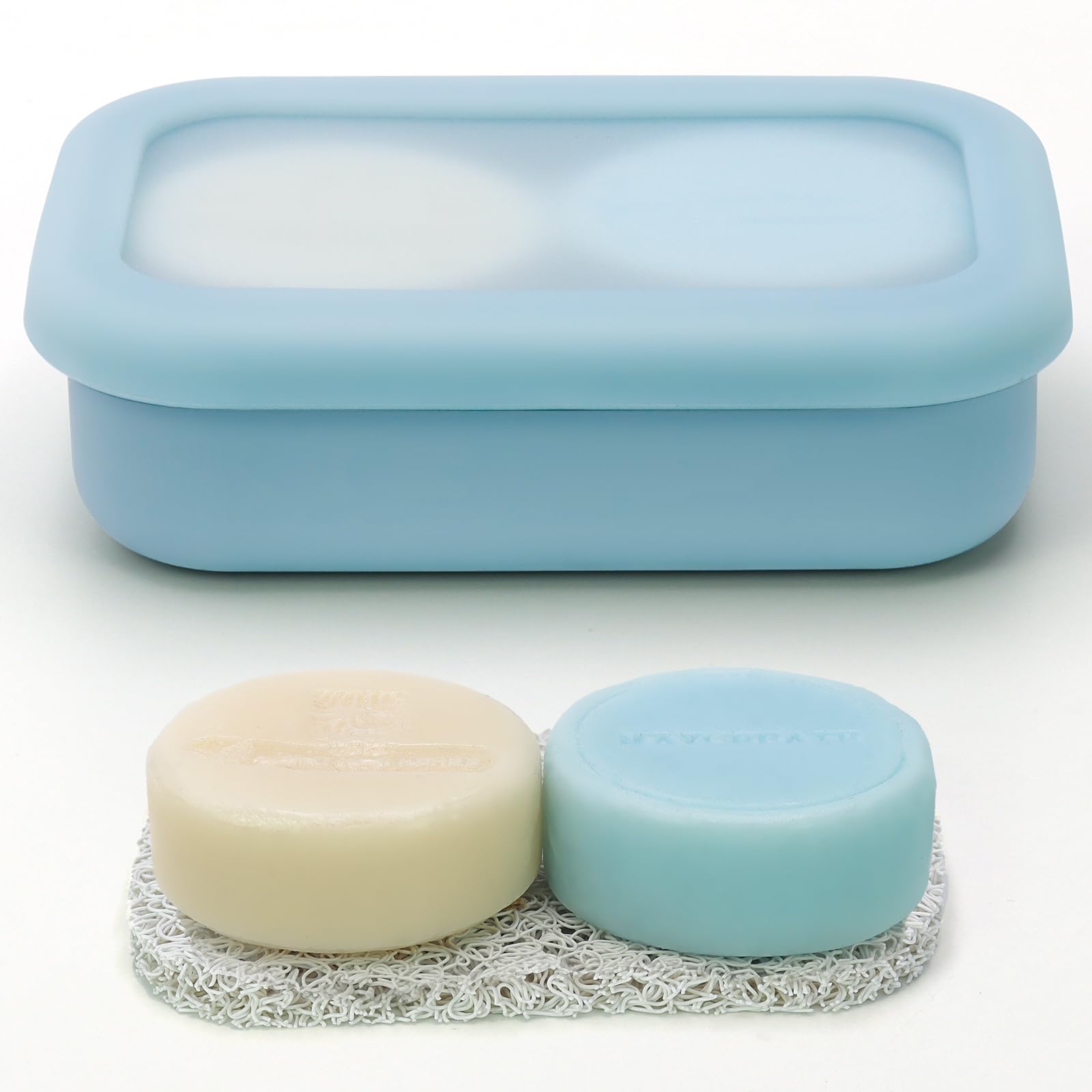 Enhanced Leak Proof Travel Soap Case, Shampoo Bar Holder, Large Silicone Soap Container With Drainage Layer, Portable Bar Soap H