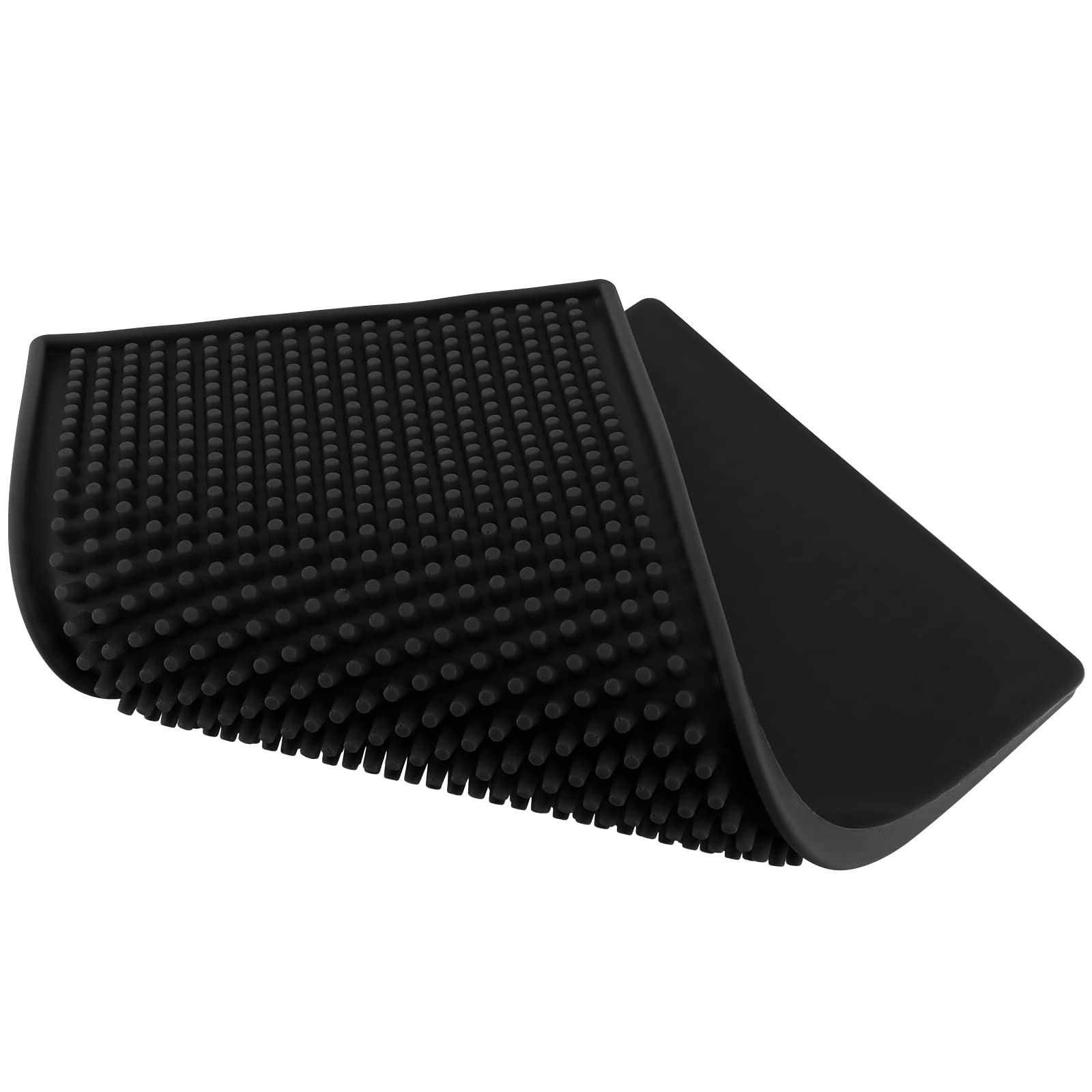 Hozeon 7 Pack 12 X 6 Inch Rubber Bar Service Mat, Non Slip Rubber Bar Spill Mat, Thick Black Bar Mats For Countertop, Bar, Kitch