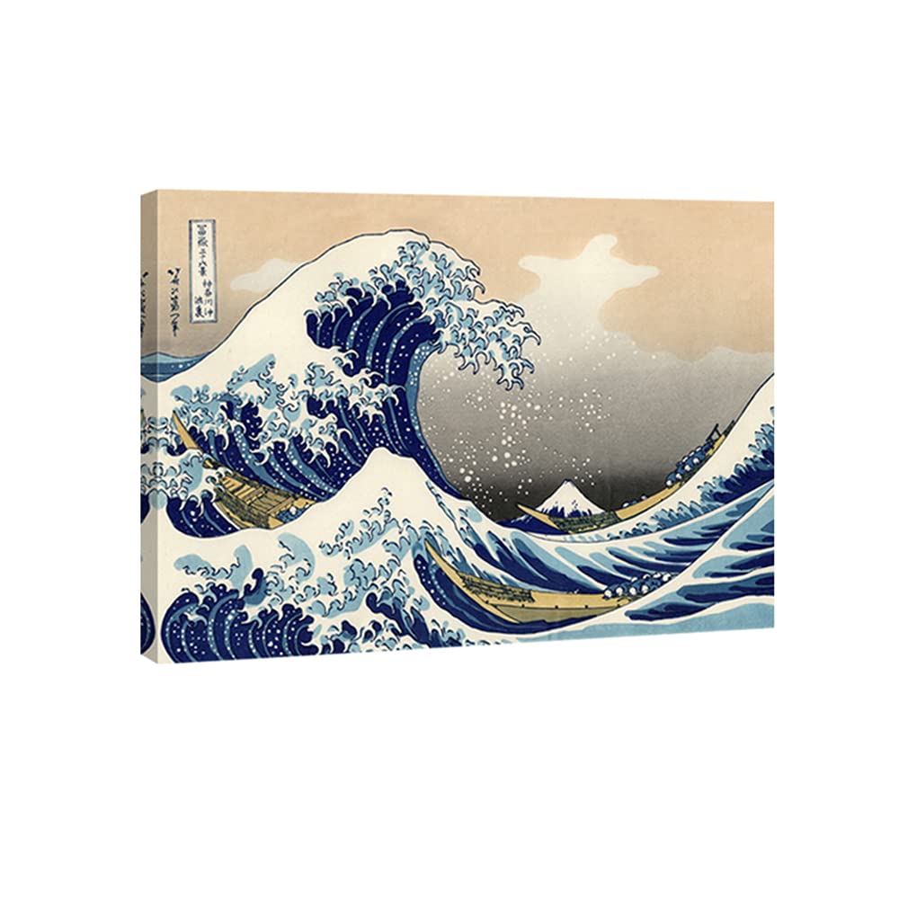 Wieco Art Canvas Prints Wall Art Ocean Beach Picture Paintings For Home Office Decorations Wall Decor Great Wave Of Kanagawa Kat