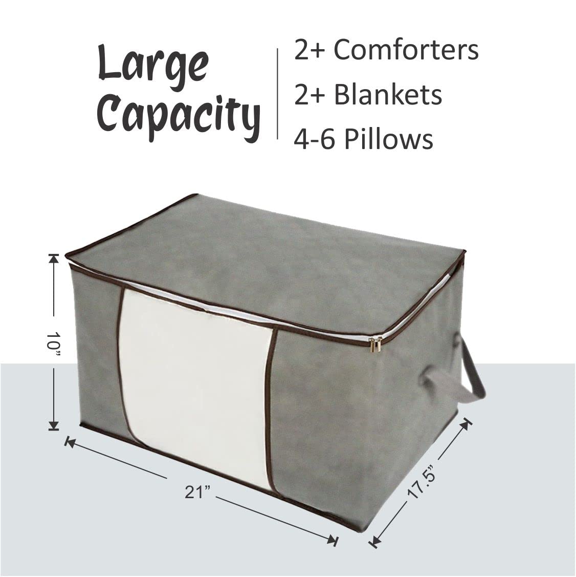 Arvanaindia Blanket Storage Bags Extra Large and Closet Organizer | Wardrobe Organiser for Clothes Foldable with Zip | Cupboard