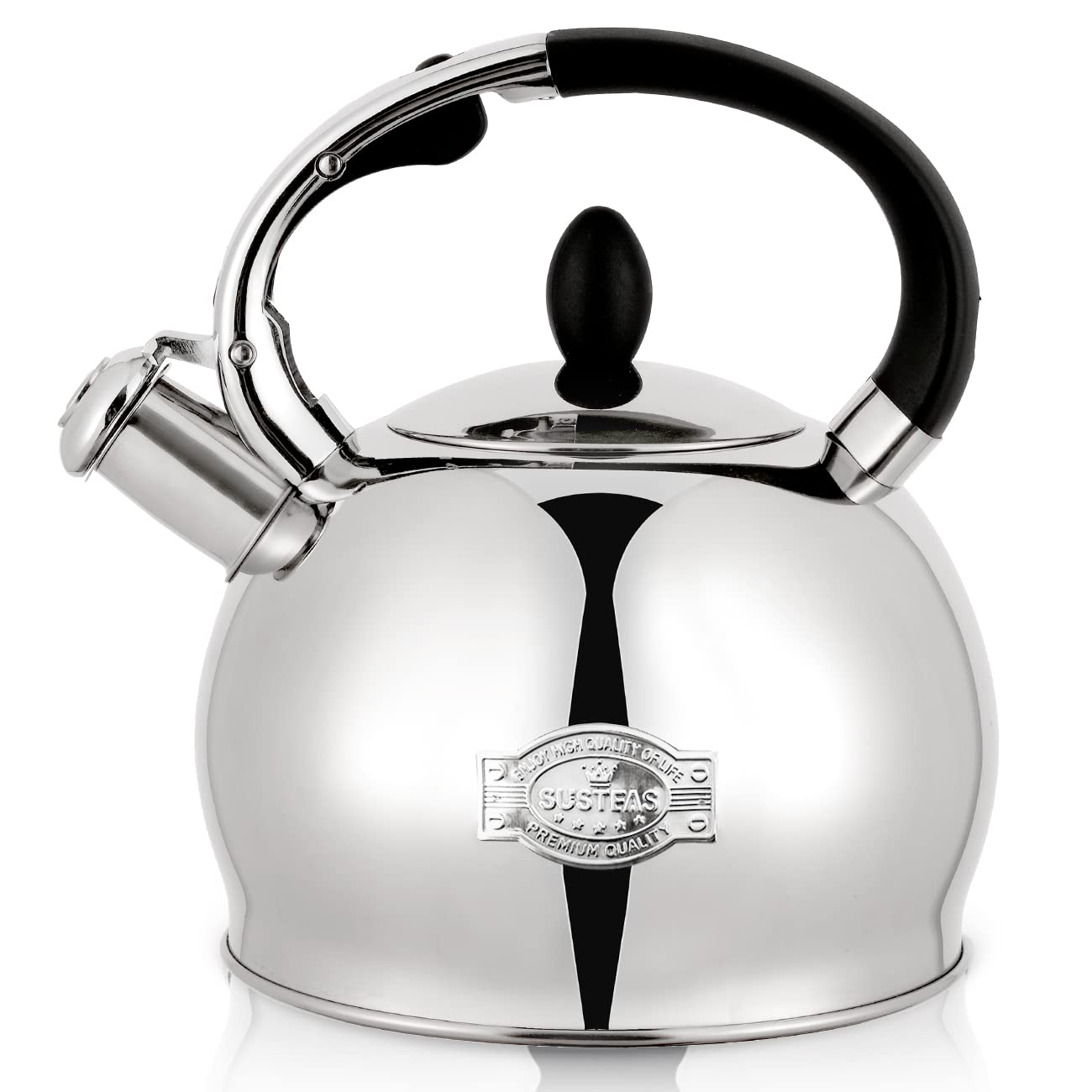 Susteas Stove Top Whistling Tea Kettle - Food Grade Stainless Steel Teakettle Teapot With Cool Touch Ergonomic Handle, With 1 Si