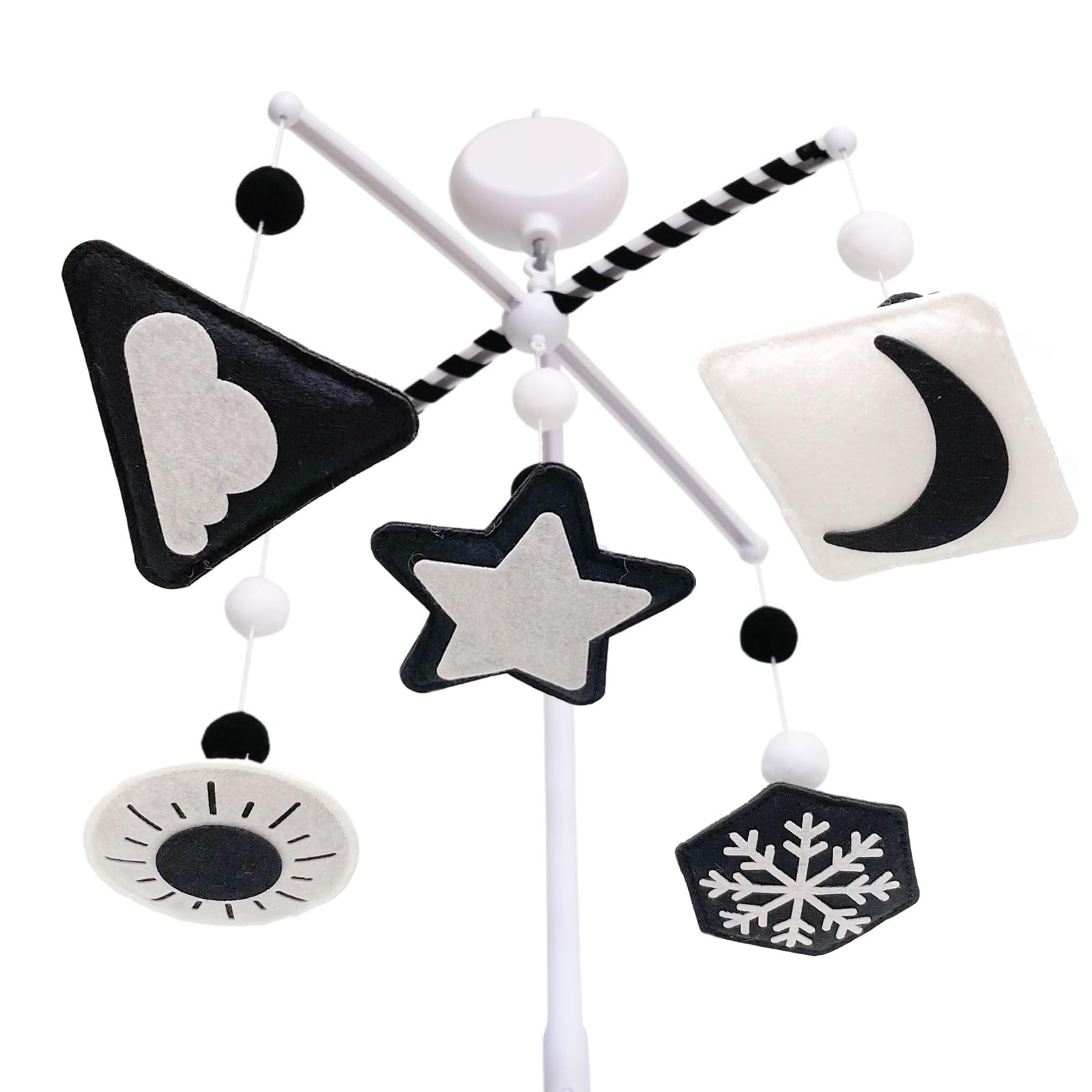 Vlokup Montessori Mobile, Black and White Baby Crib Mobile, Neutral Nursery Mobile Decoration for Pack N Play, for Baby Boy & Gi