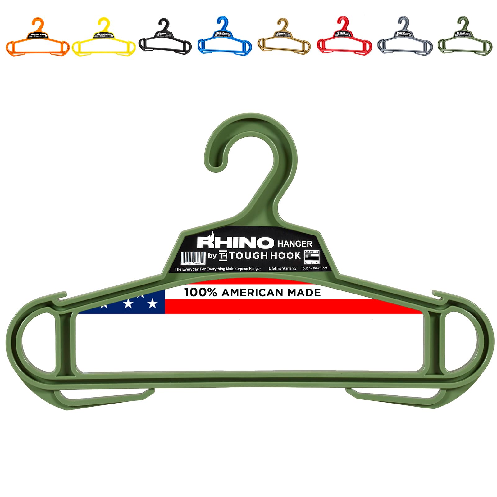 Rhino Hanger | The Everyday for Everything Hanger | USA Made | 200 lb Load Capacity | Premium Professional Military Grade | XL Heavy Duty Standard Hanger |Unbreakable Multipurpose| Veteran Owned