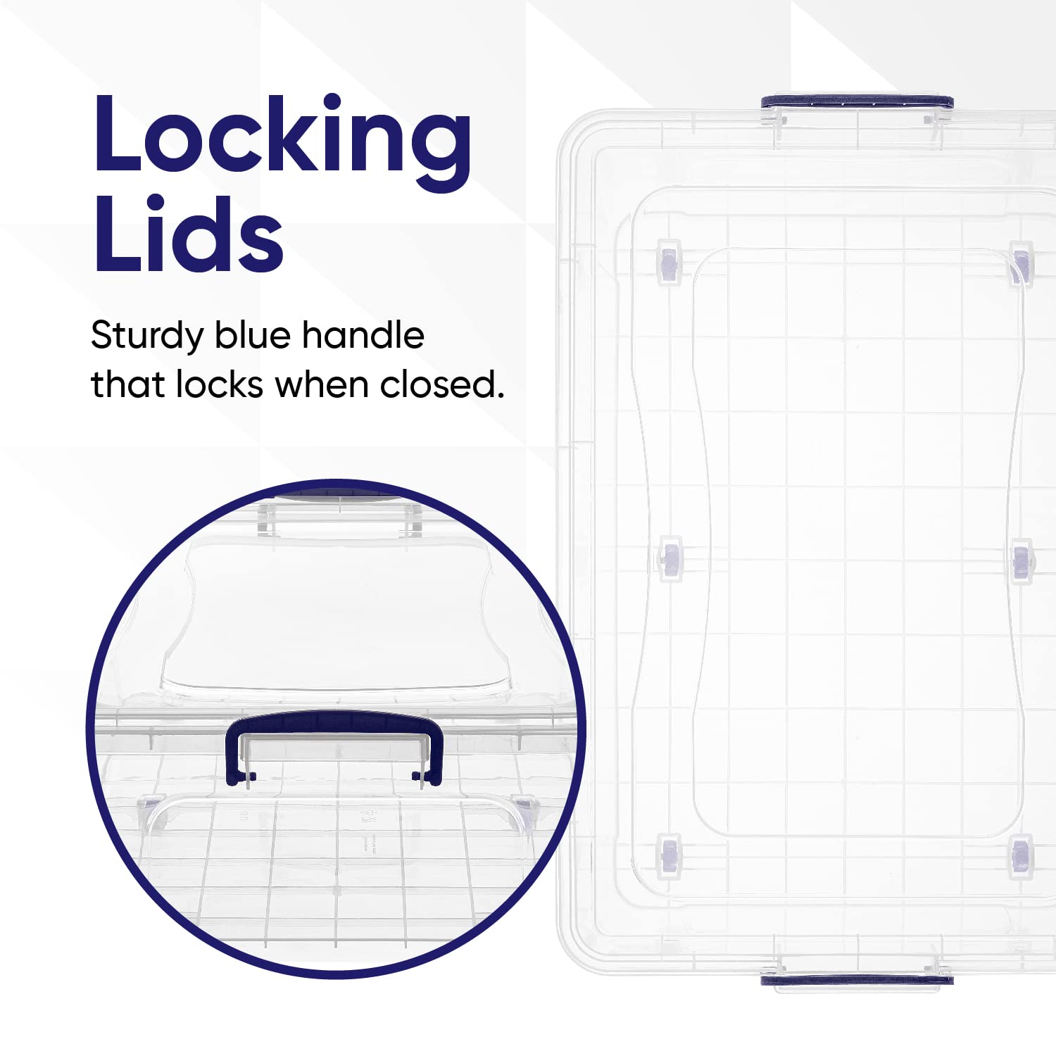 Superio Under Bed Clear Storage Bin with Lid  Stackable Plastic Storage Container with Latch Closure (42 Quart- Under Bed)