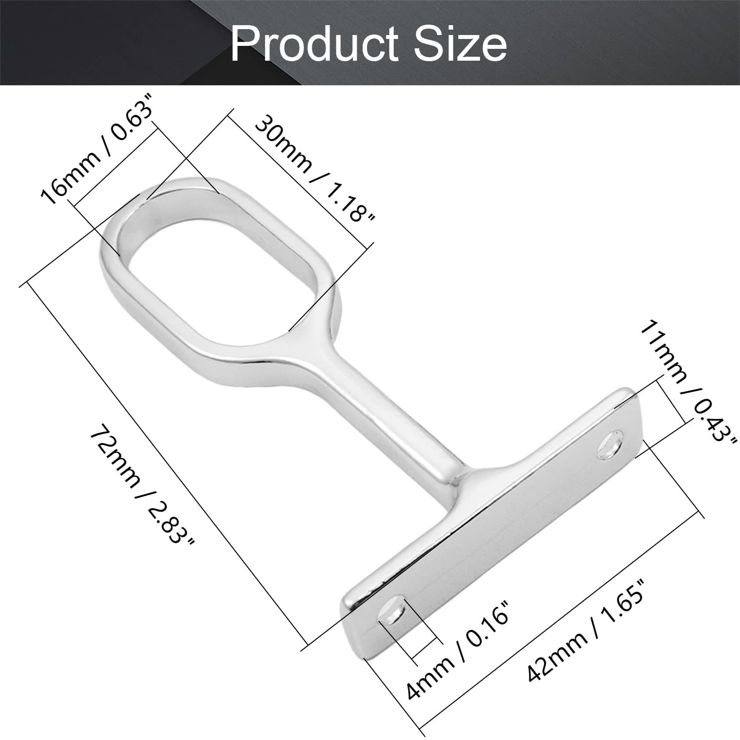 Mromax 10Pcs 0.63'' X 1.18''(Wxl) Oval Closet Rod Support Zinc Alloy Middle Mounting Bracket With Installation Screws Electropla