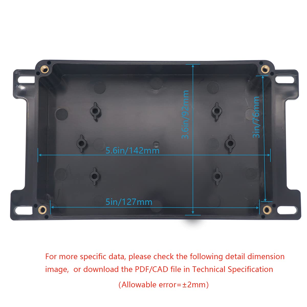 Junction Box, Zulkit Project Box Waterproof Dustproof Ip65 Abs Universal Electrical Boxes Enclosure With Fixed Ear Black 591 X 3