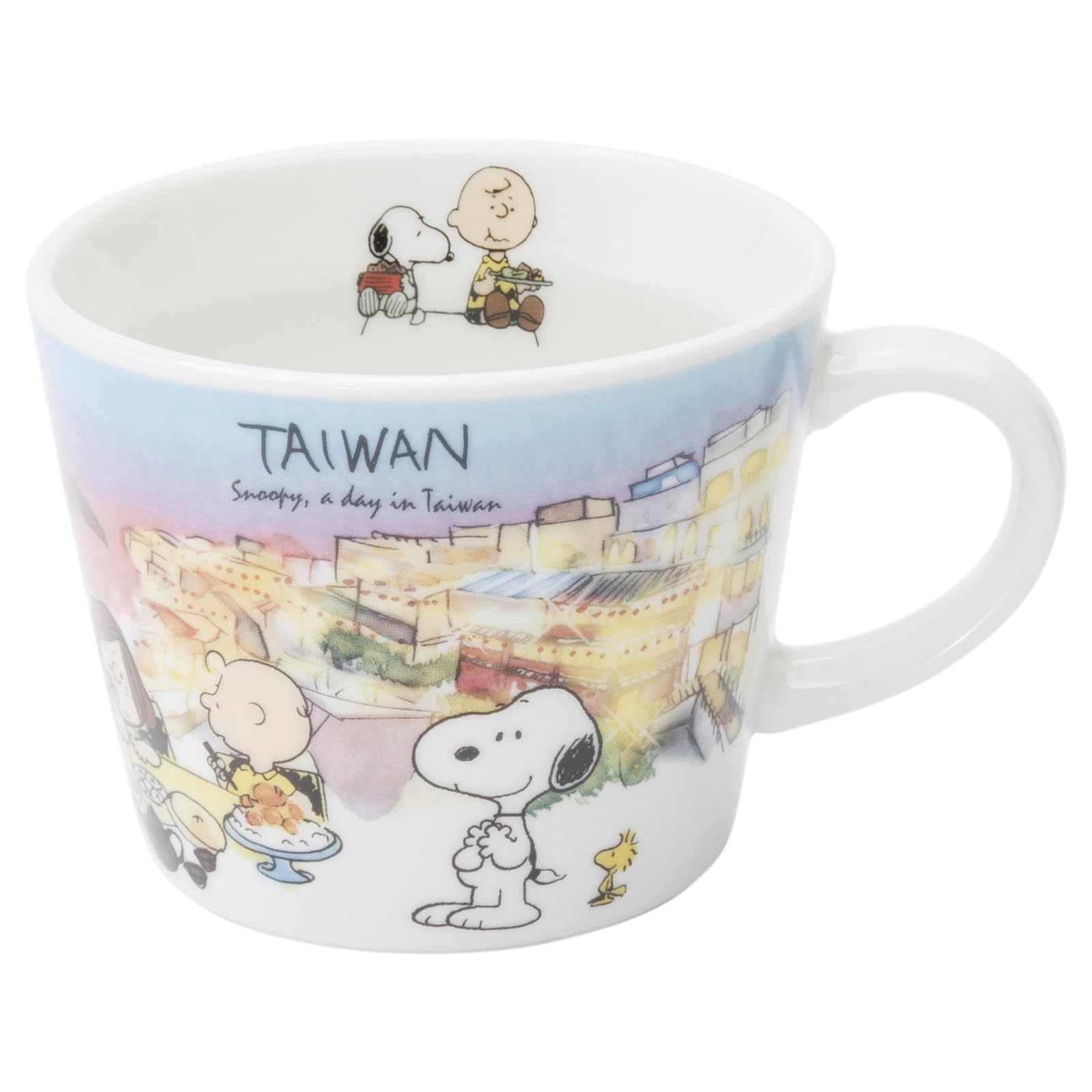 Peanuts 889370 Snoopy World Travel Taiwan Mug, Cup, Diameter Approx. 3.9 x Height 3.1 inches (10 x 8 cm), Capacity: Approx. 11.2