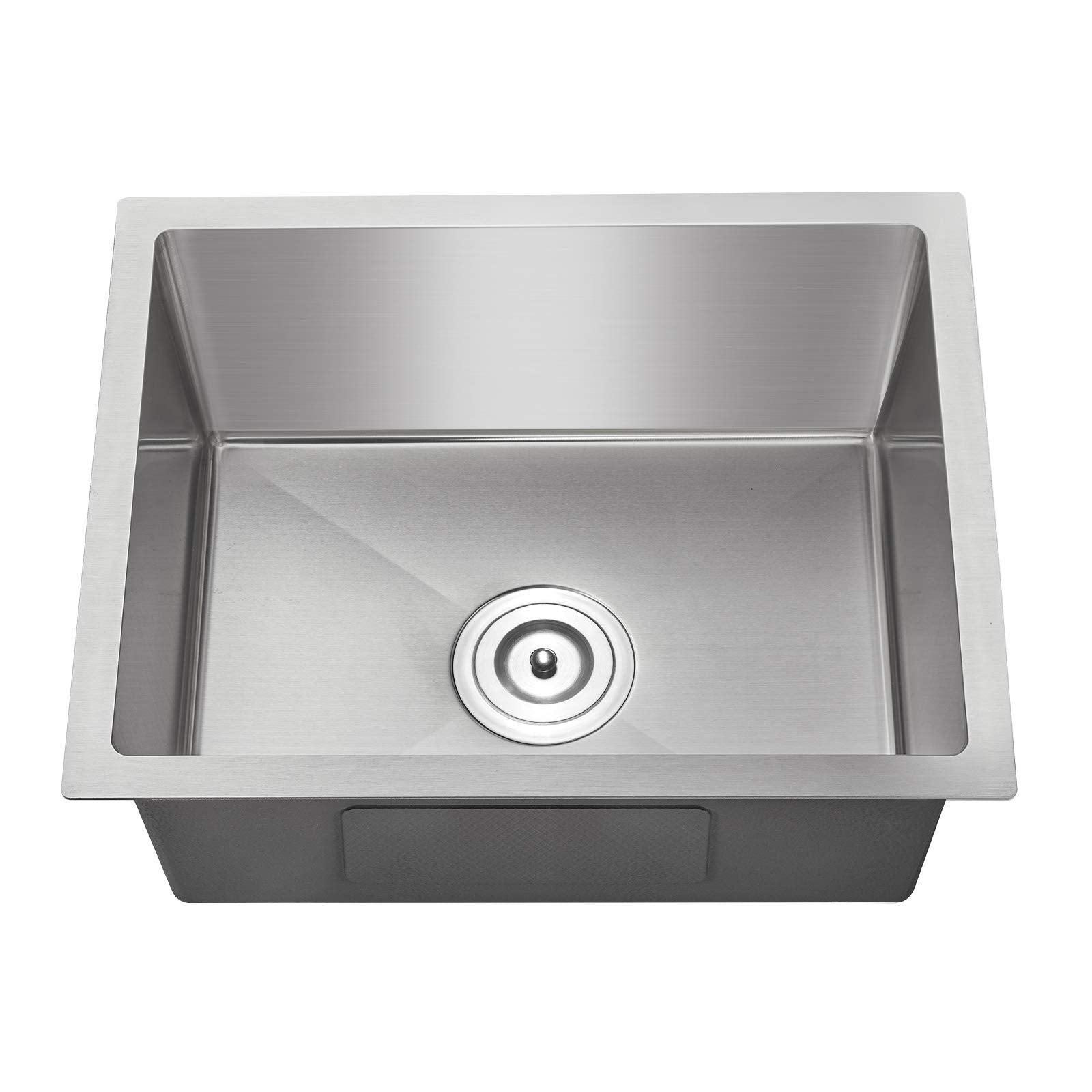 Menatt 24-Inch Undermount Kitchen Sink, Sus304 Stainless Steel Handmade Single Bowl Kitchen Sink With Sink Strainer, 24''X18''X9