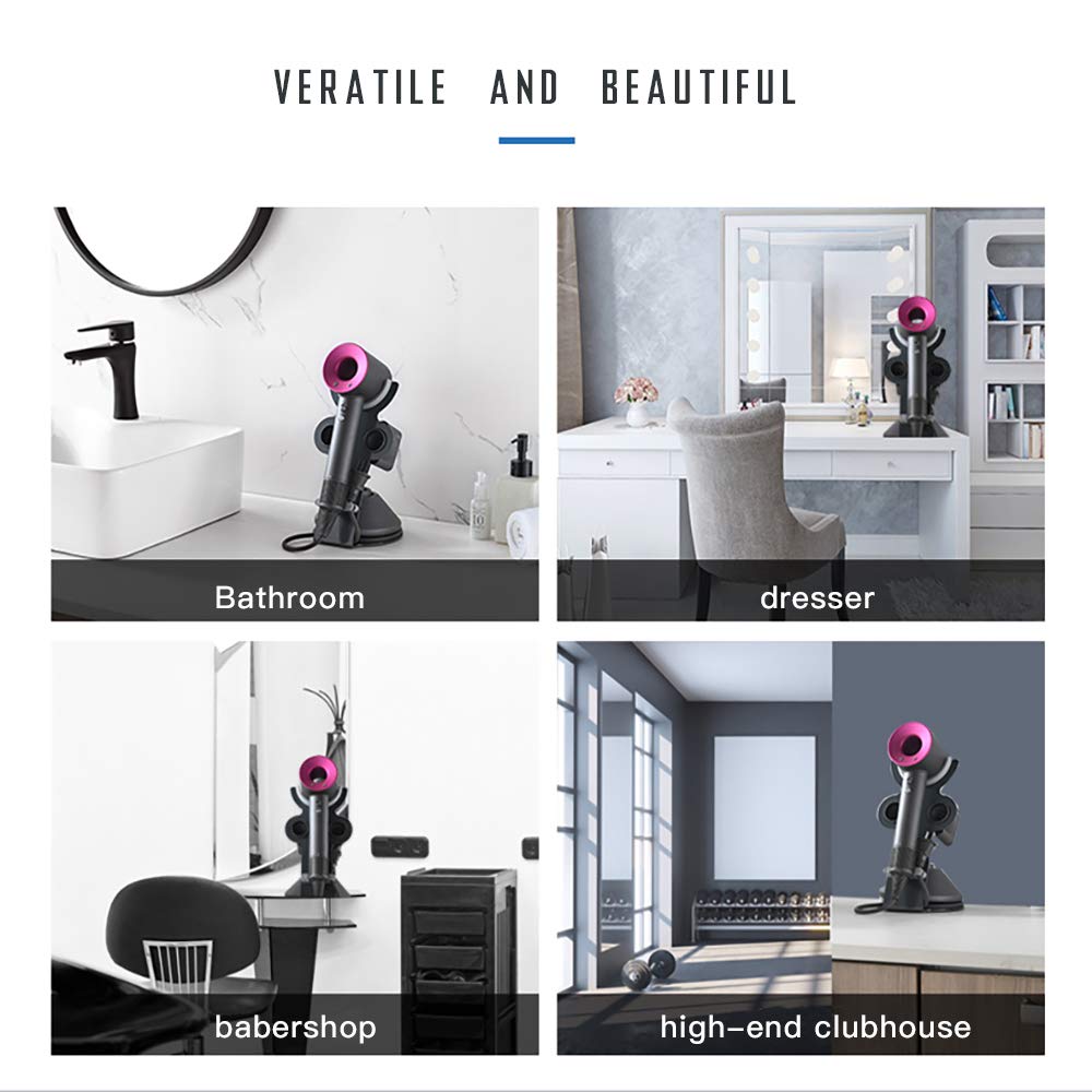 I'Smartmoon Hair Dryer Stand Holder For Dyson Supersonic, Aluminum Alloy Bracket Power Plug Holder, Bathroom Organizer For Dyson