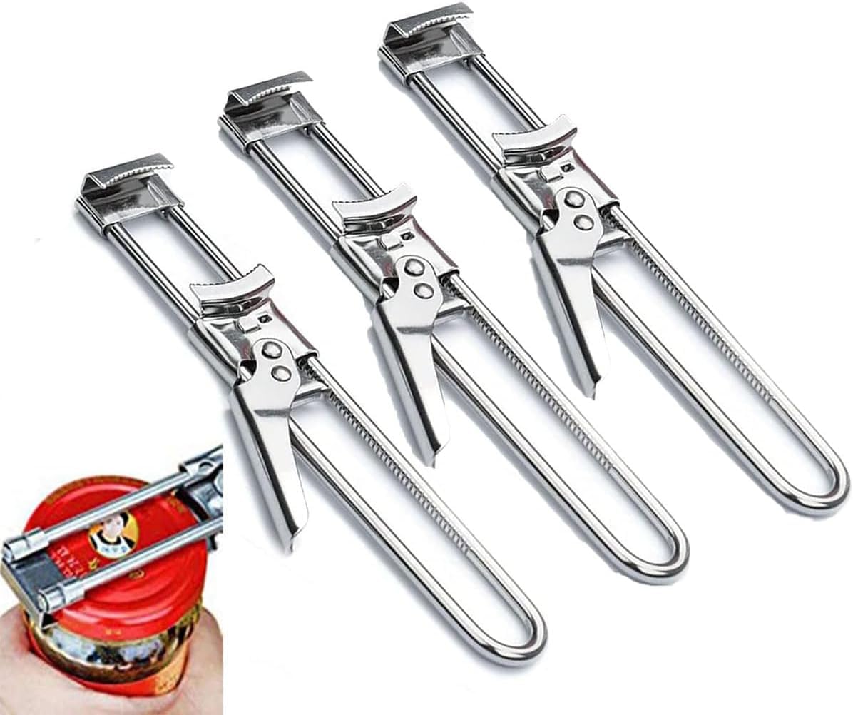 Master Jar & Bottle Opener, Adjustable Multifunctional Stainless Steel Can Opener Jar Lid Gripper, Manual,Kitchen (3)