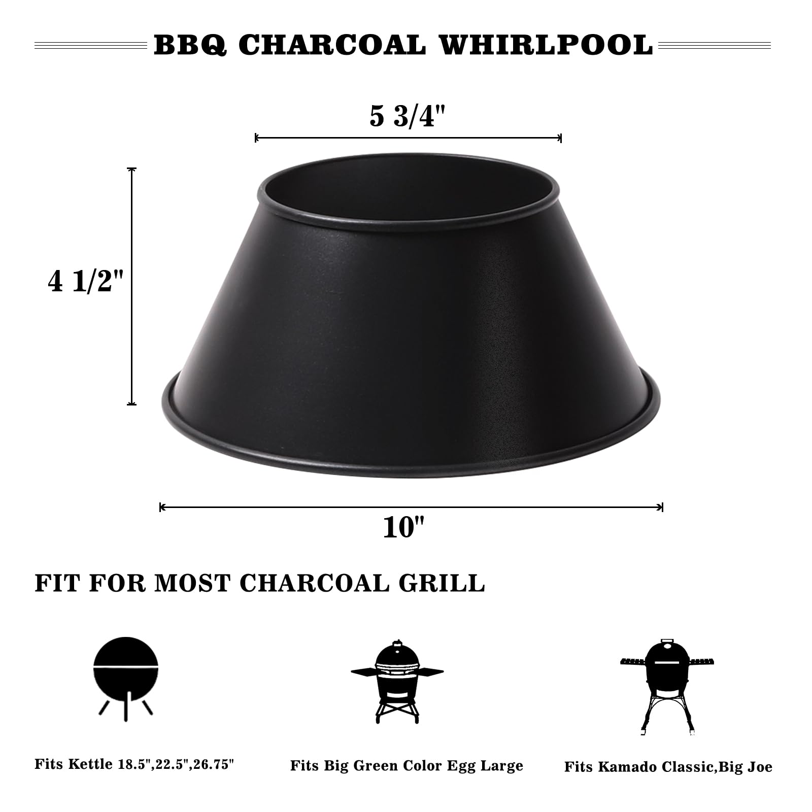 Bbq Whirlpool For Weber For Weber 22,26.75 Inches Wsm Weber Smokey Mountain,Double Rolled Edge, Kettle Grill Accessories Fit Kam