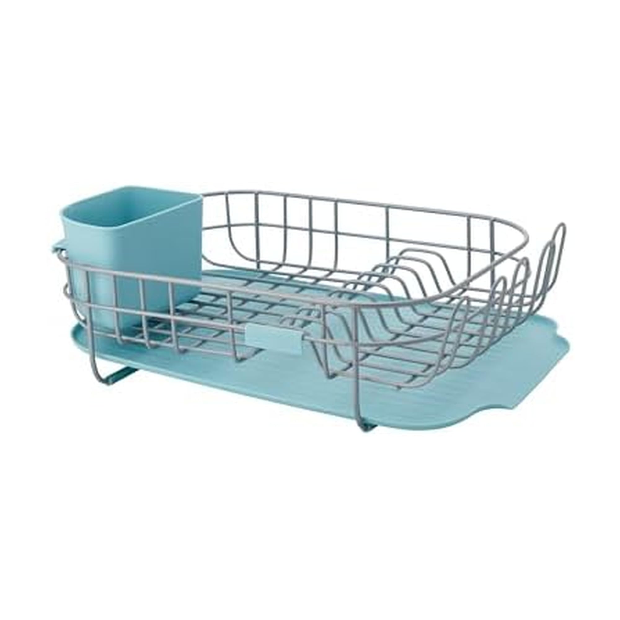 KitchenAid Low Profile Compact Dishrack with Removable Flatware Caddy and Angled Self-Draining Board, Rust Resistant Wires, 12.5