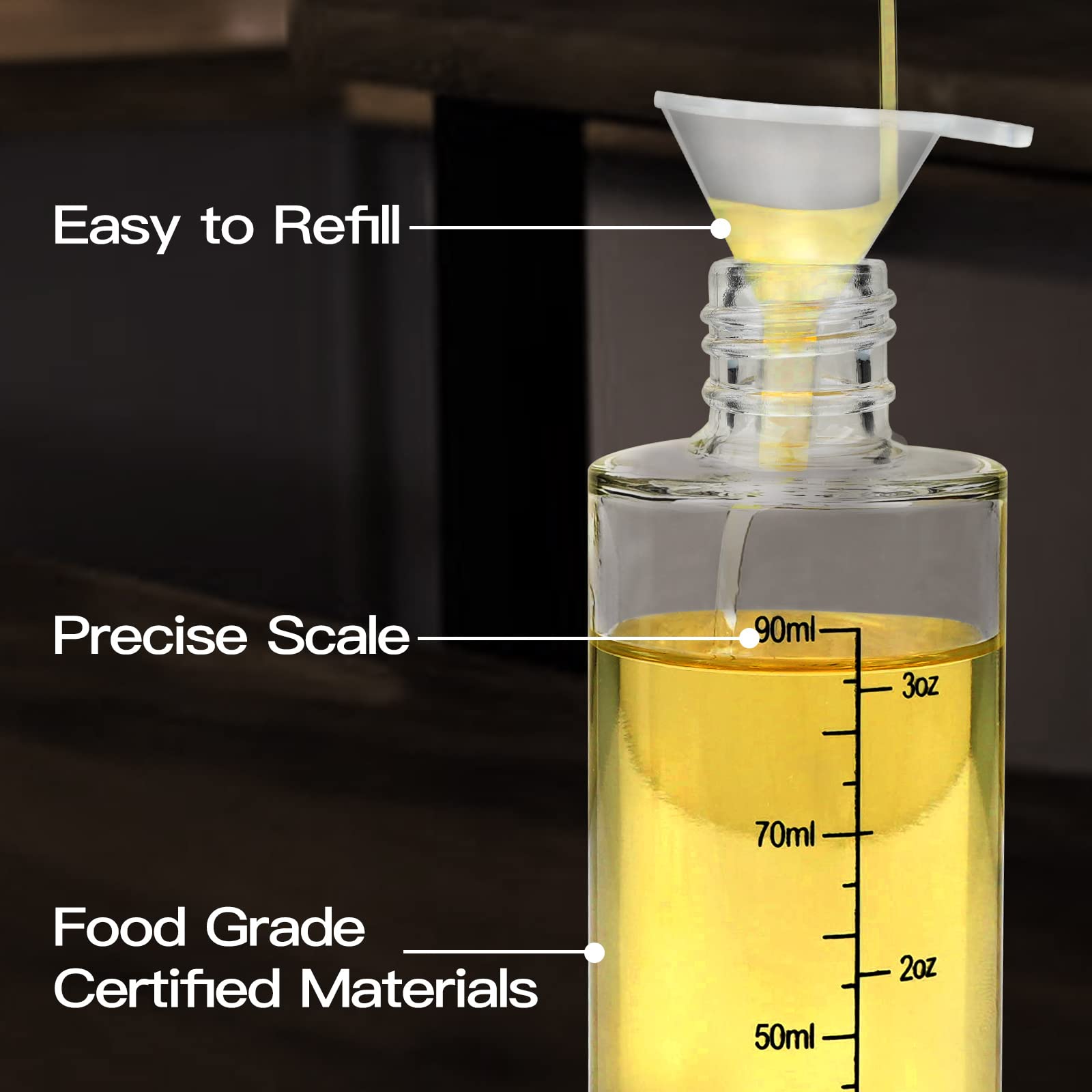 Norbase Oil Sprayer For Cooking, 2 Pack Upgraded Olive Oil Spray Bottle Mister Refillable With Scale Air Fryer Accessories For K