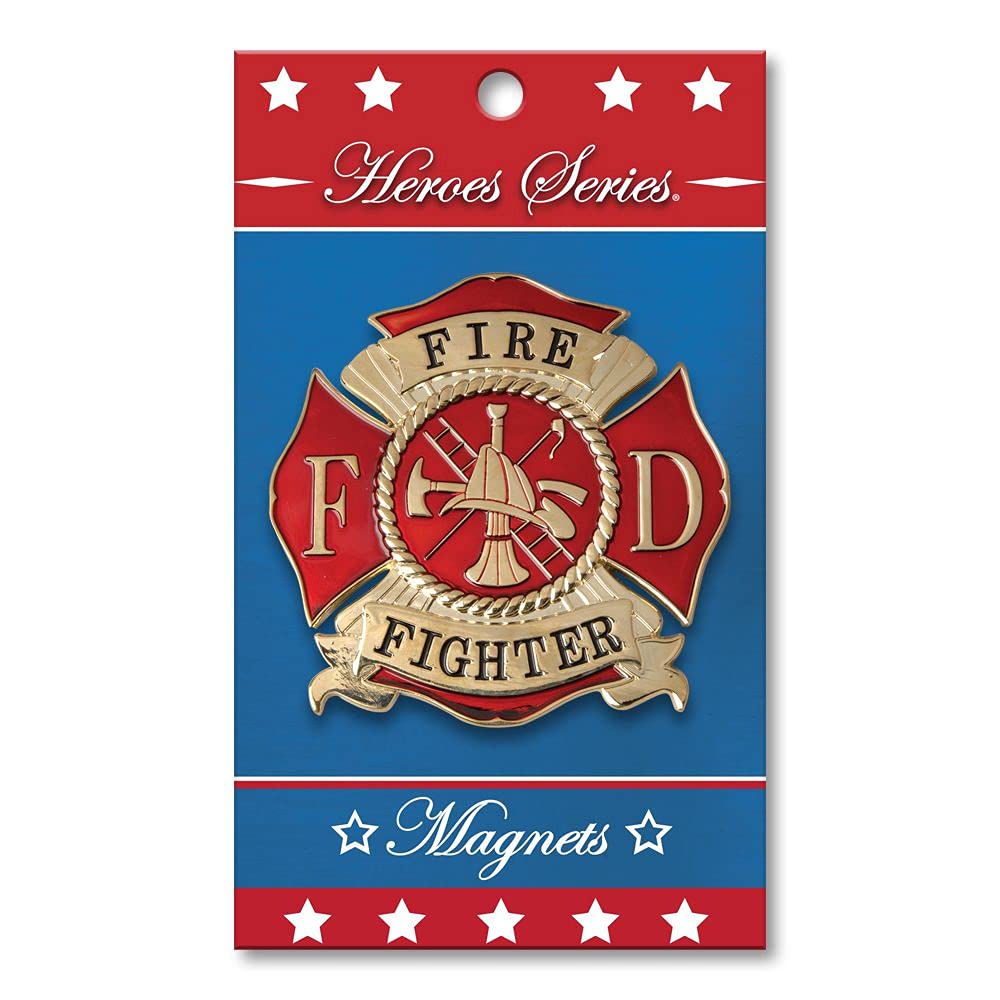 Allied Products Heroes Series Firefighter Medallion Large Magnet - 3'' Diameter