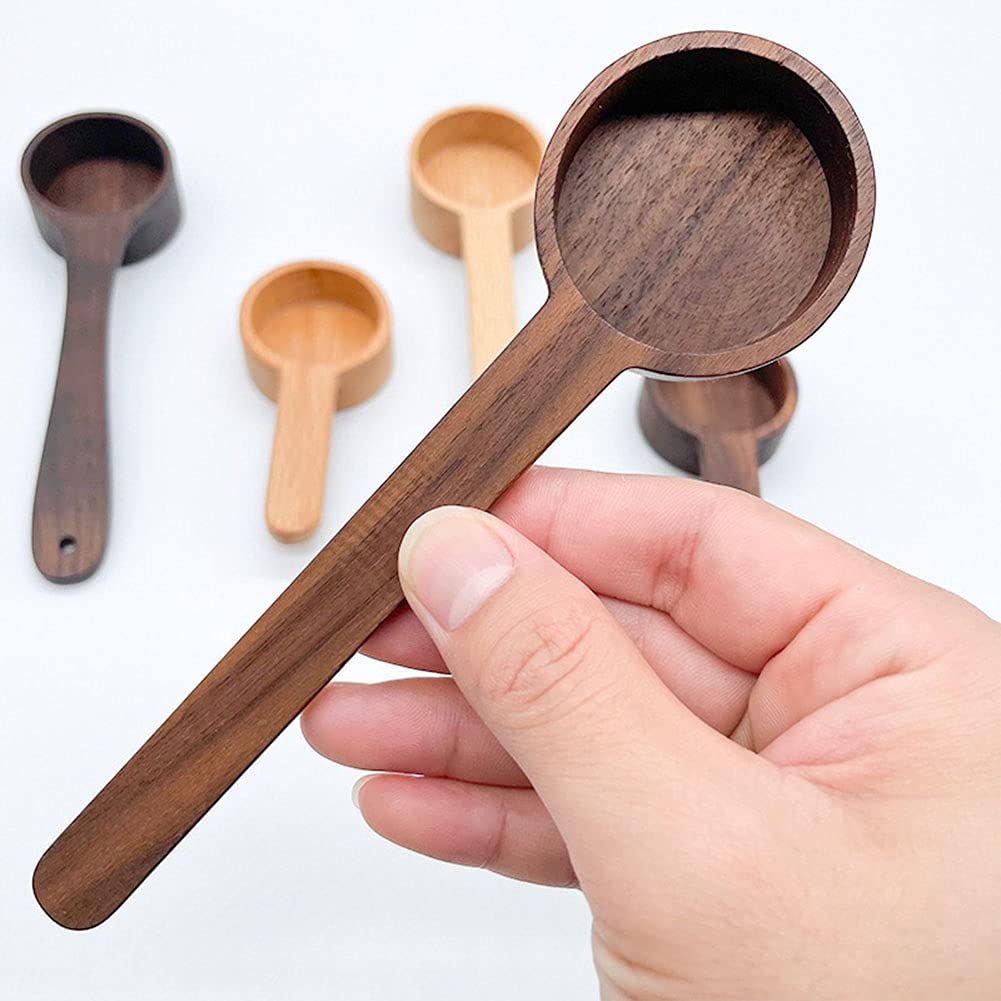 Cishnou Wooden Scoops For Canisters, Coffee Scoop,Korean Style 6.61 Inch Wooden Coffee Ground Spoon, Measuring For Ground Beans