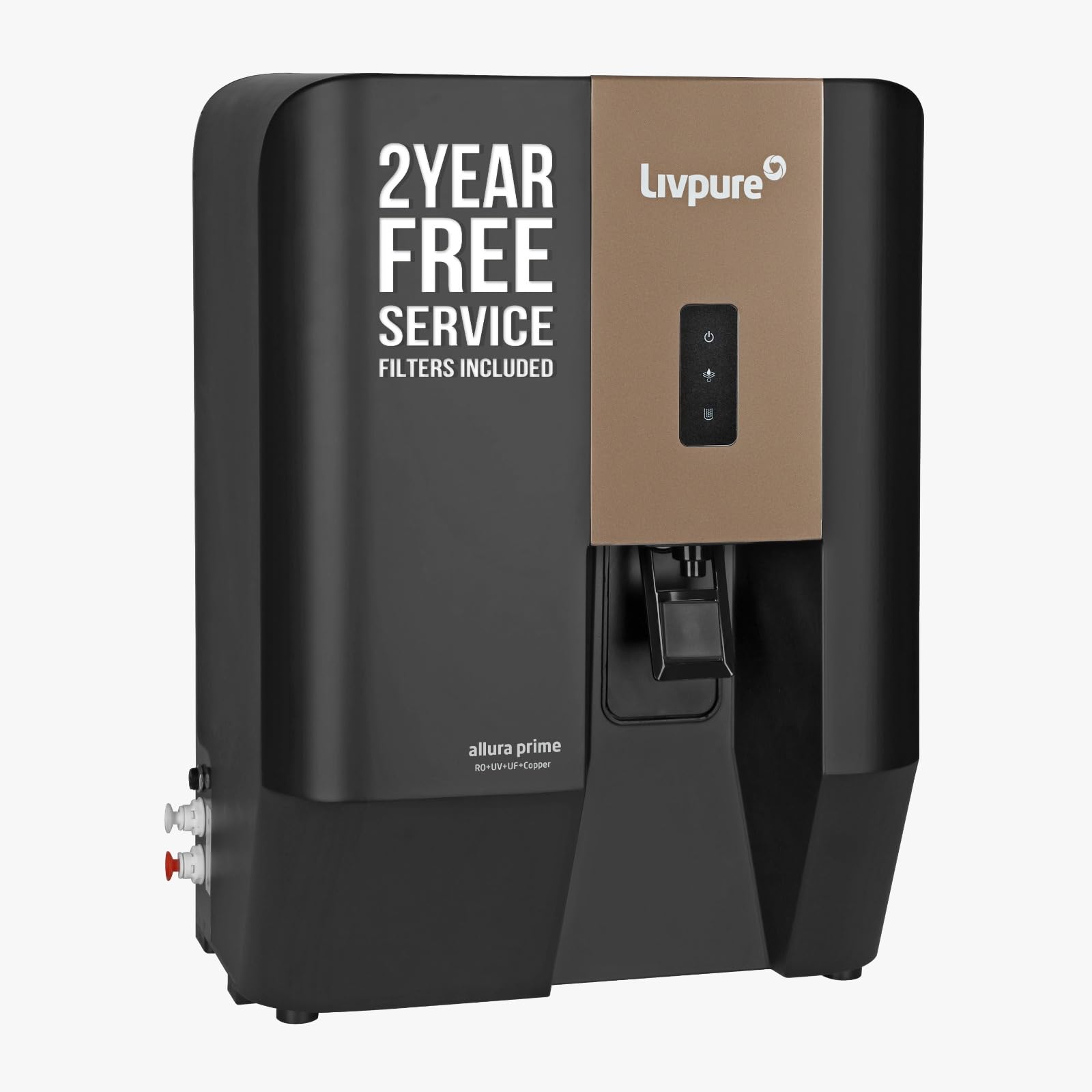 Livpure Allura Prime Water Purifier Ro+Uv+Uf+Copper+Alkaline | Zero Cost For 2 Yrs - Filters Included | 10 Stage Advanced Purifi
