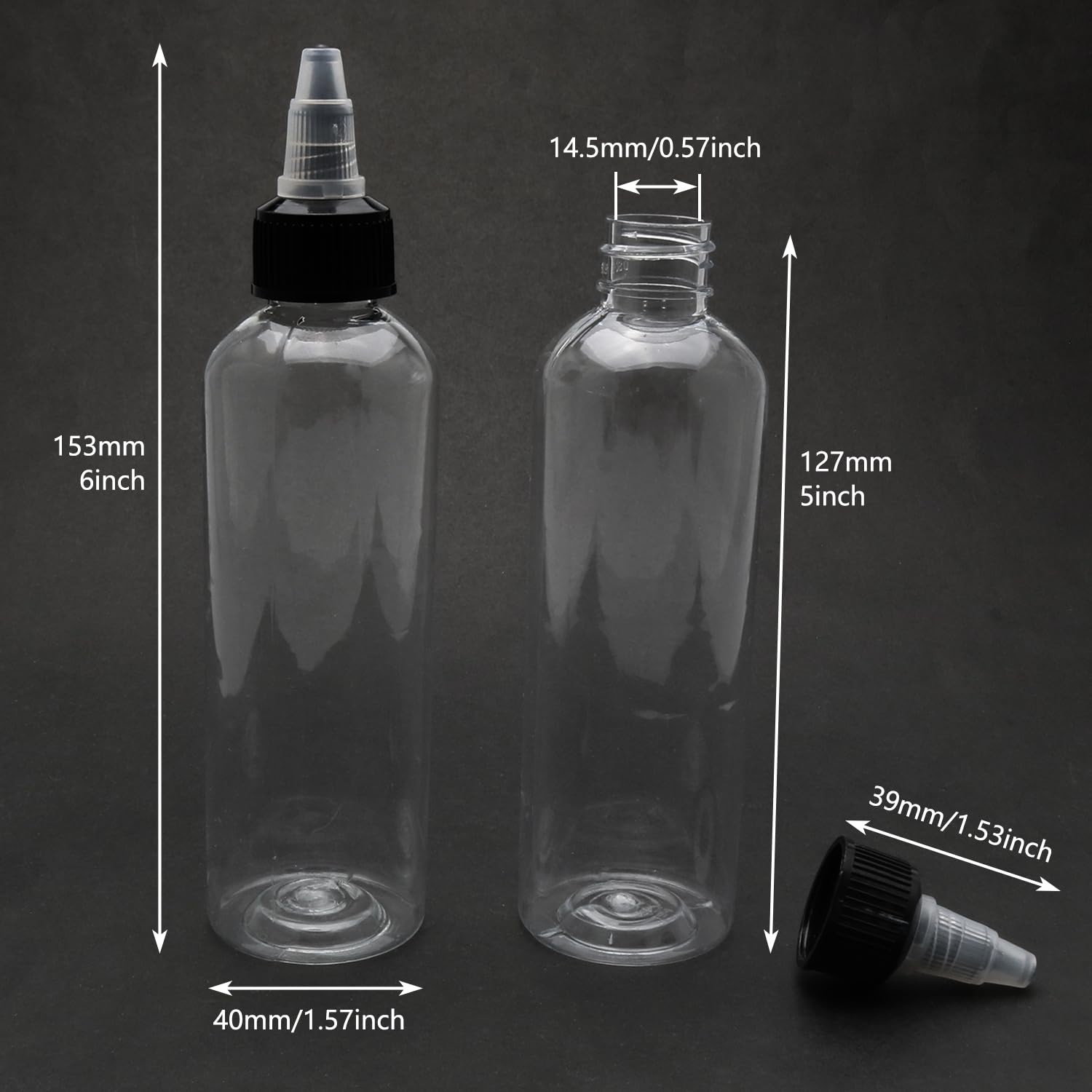 Luorng Squeeze Bottle 5Pcs Condiment Mustard Dispenser 120Ml/4 Oz Empty Plastic Twist Top Dispensing Bottles