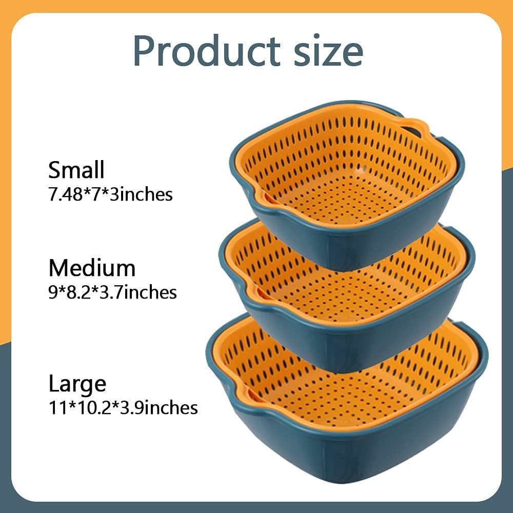 Vegetable Washing Baskets In The Kitchen Fruit Baskets Multi-Layer Stackable Vegetable Sinks, Strainer And Washing Fruits And Ve