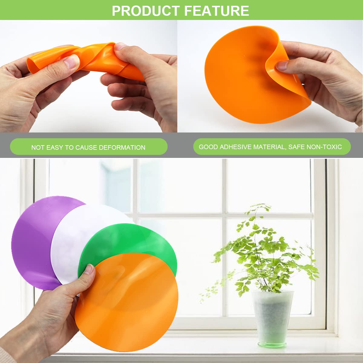 Doerdo 4Pcs Rubber Jar Opener Gripper Pad For Weak Hands, Round Kitchen Coasters Multi-Purpose Silicone Bottle Lid Openers (Colo