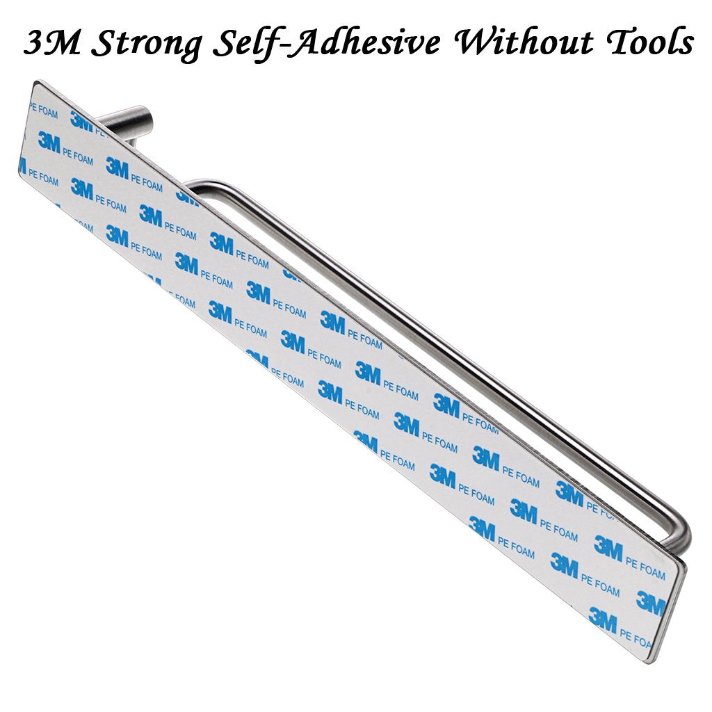 Sumnacon Towel Bar Rack With Hook, 13.38 Inch 3M Self Adhesive Stainless Steel Towel Holder Organizer For Bathroom Kitchen Bedro