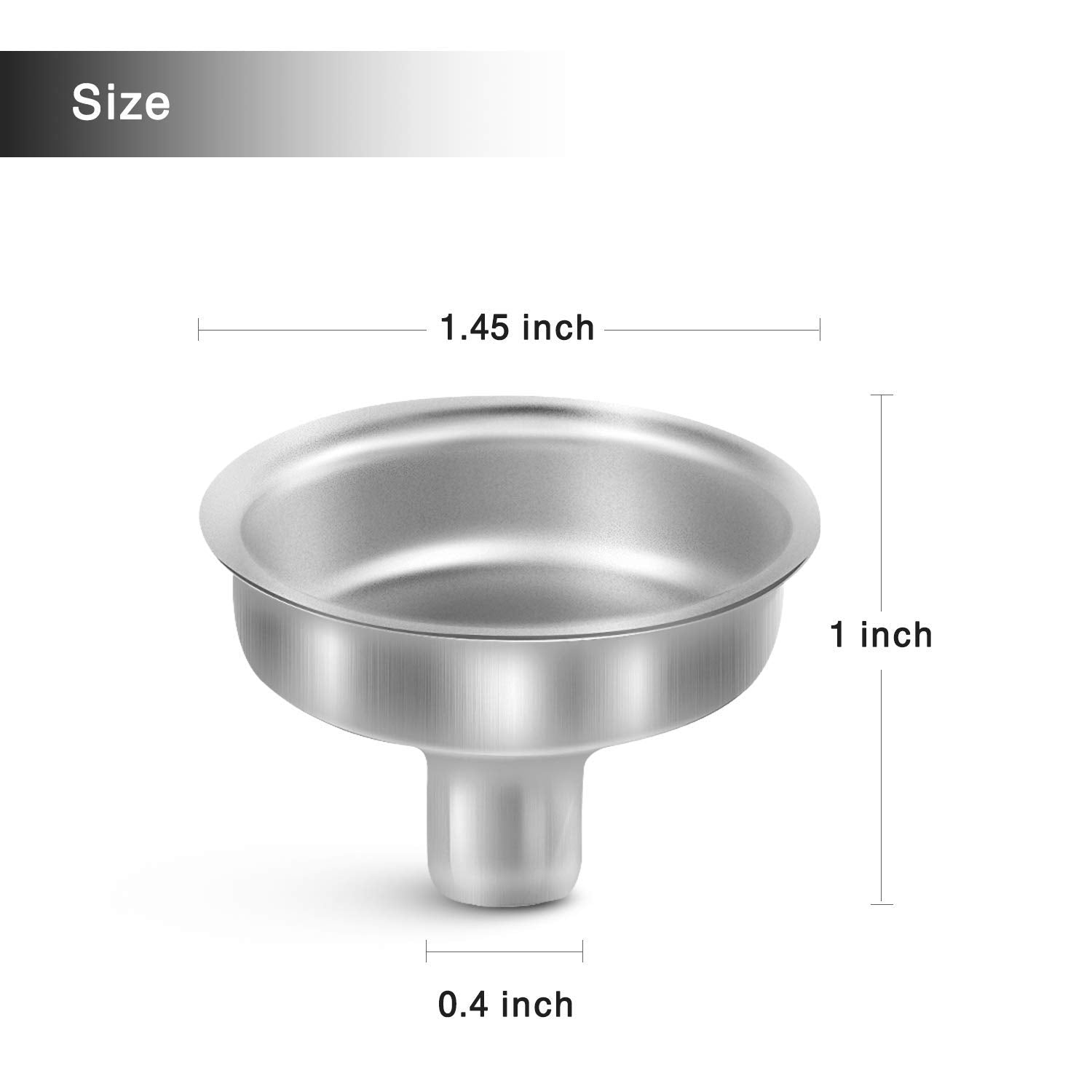 Yesker Stainless Steel Mini Funnel For Essential Oil Bottles Flasks 6Pcs
