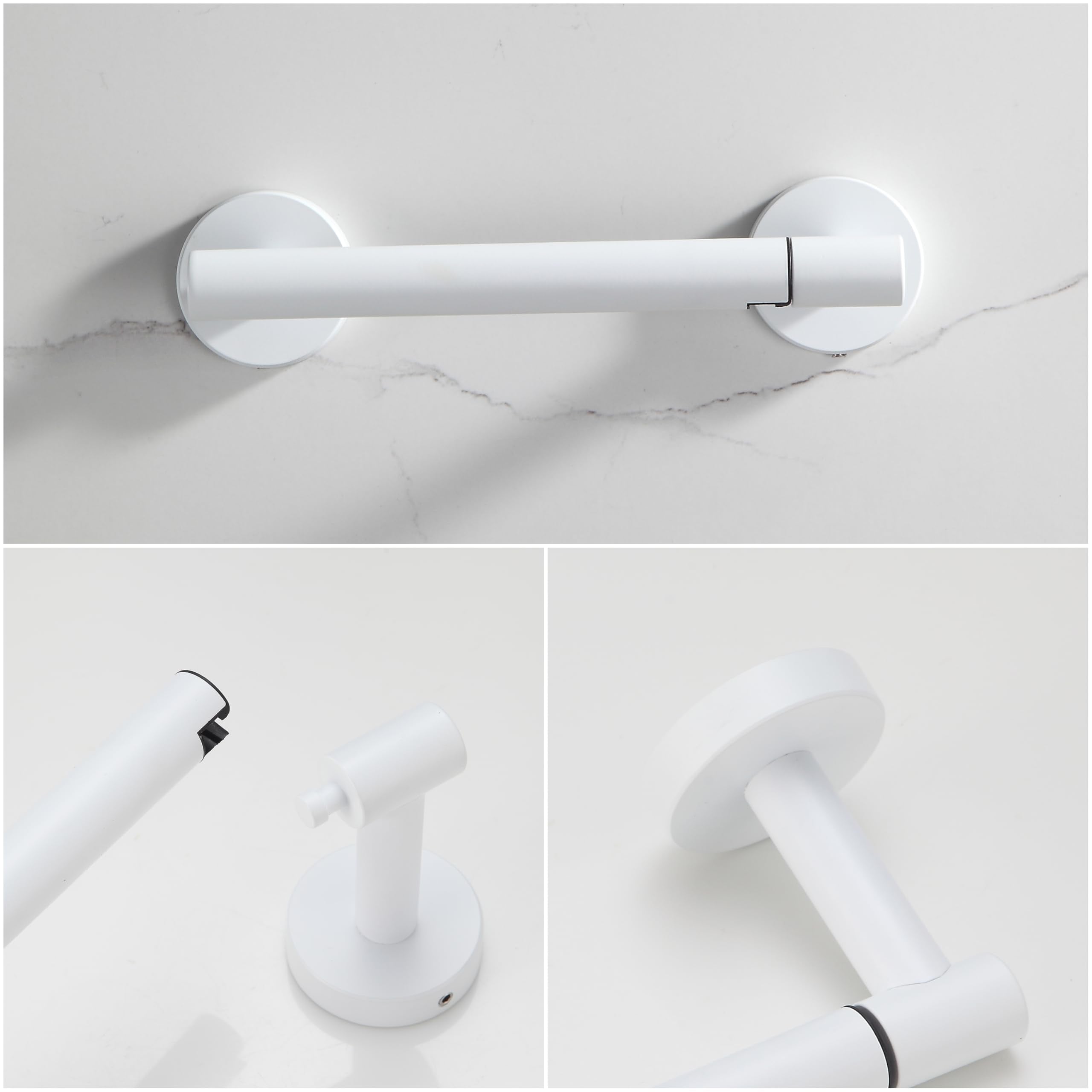 Bvl Toilet Paper Holder Matte White Wall Mount Stainless Steel 304 Large Mega Roll