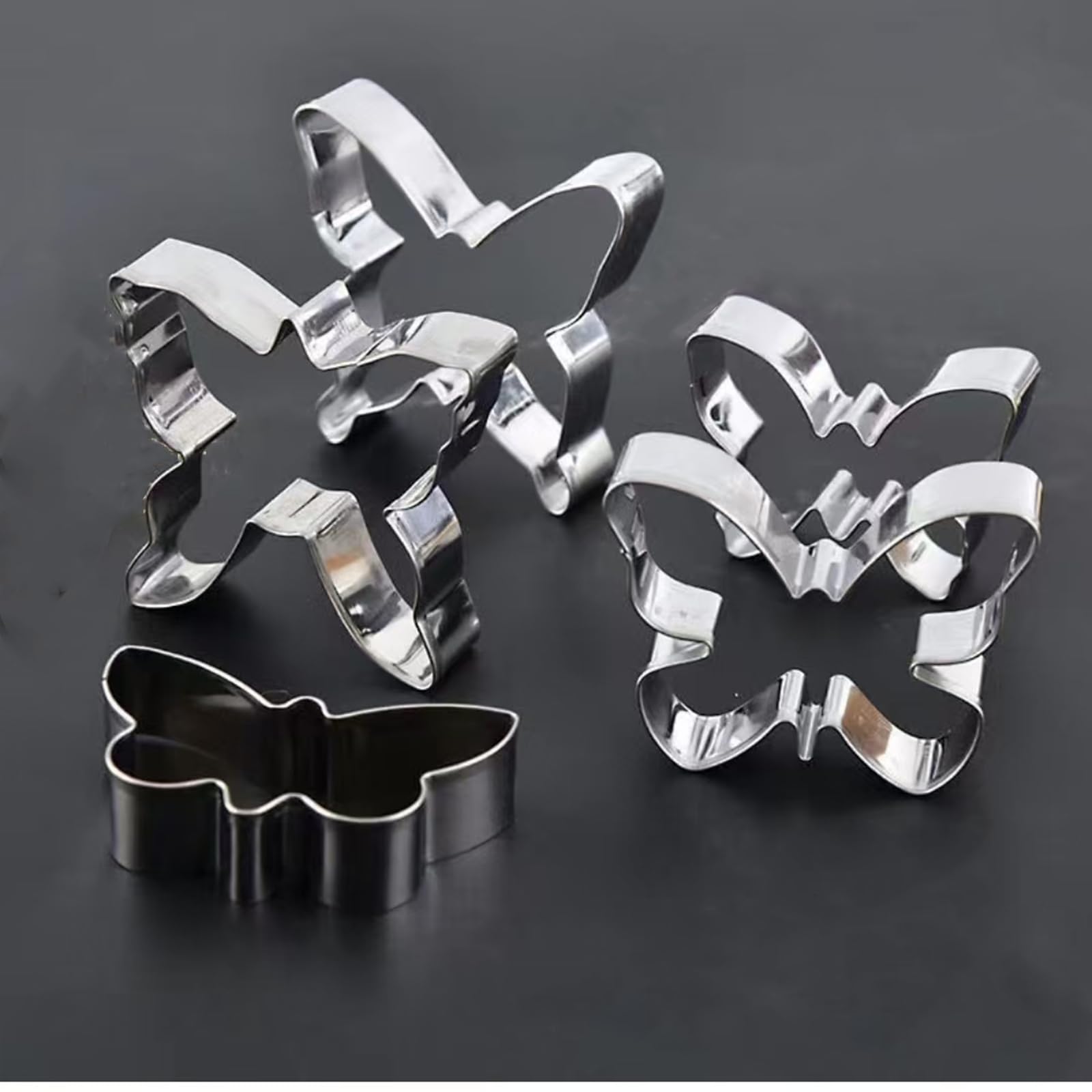 Neljibehu Butterfly Cookie Cutter, 5-Piece Mini Stainless Steel Cookie Cutter Set, Used For Diy Baking Cake Craft Pastry Baking