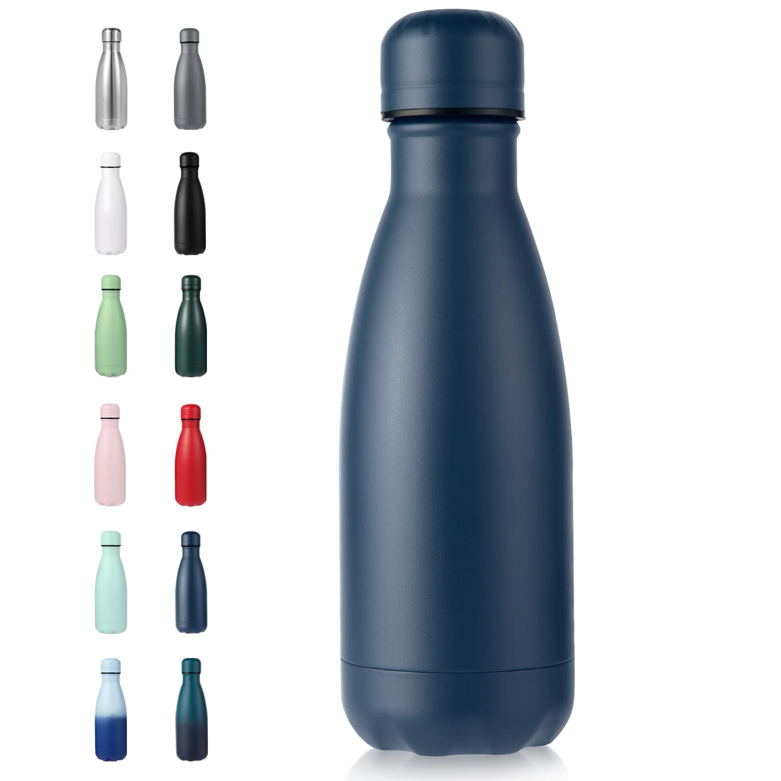 Volhoply 12oz Small Water Bottle Stainless Steel, BPA Free Insulated Water Bottles, Double Wall Cola Shape Flask, Keeps Cold 24 