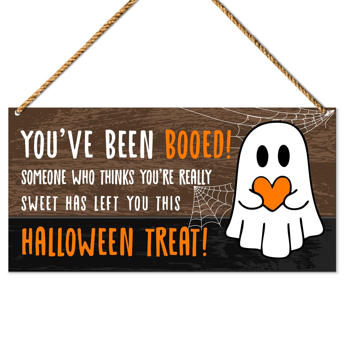 Halloween Candy Sign, Halloween Ghost Decor for Home Porch Patio Candy Bar Wall Hanging Sign Decorations, Trick or Treat
