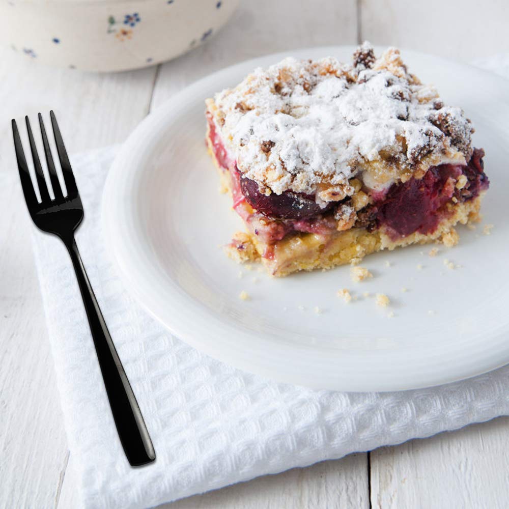 Teyyvn Stainless Steel Black Cutlery Set, 40-Piece Flatware Silverware Set, Service For 8