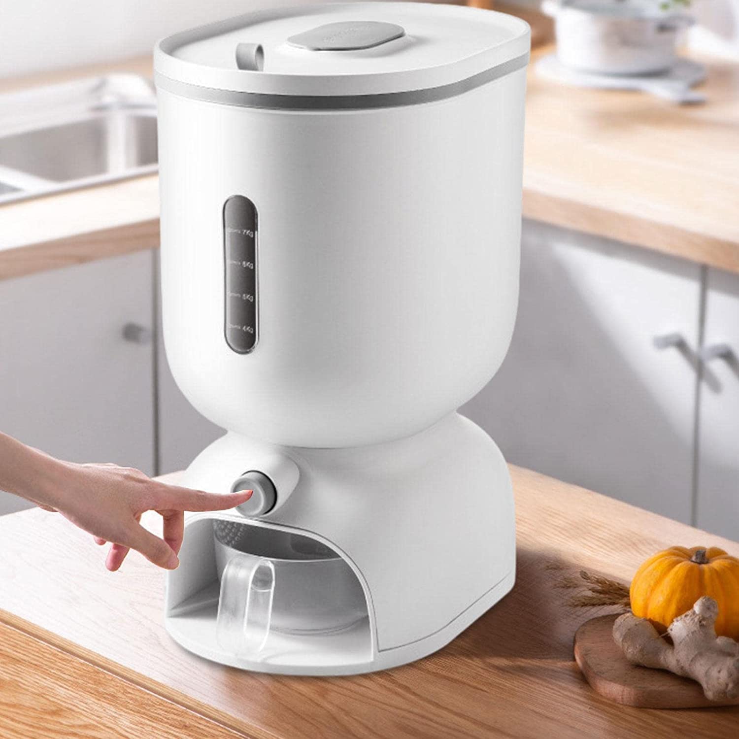 Matiko Rice/Cereal/Grain Dispenser Airtight Food Storage Containers Rice Dispenser Countertop Cereal Grain Pulses Container Or C