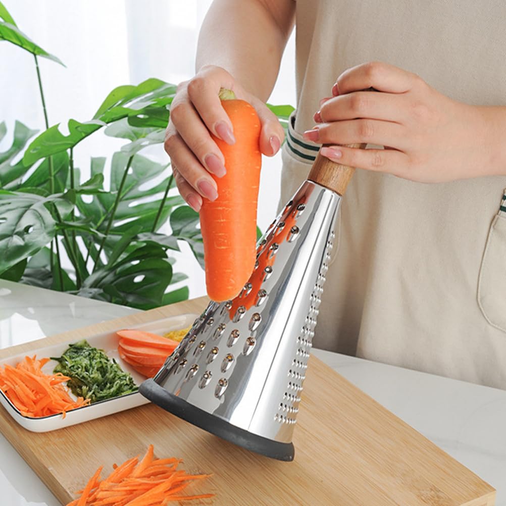 Offsch Kitchen Grater Potato Grater Fruit Chopper Home Tools Cheese Grater Vegetable Stripper Handle Cheese Graters Cone-Shaped