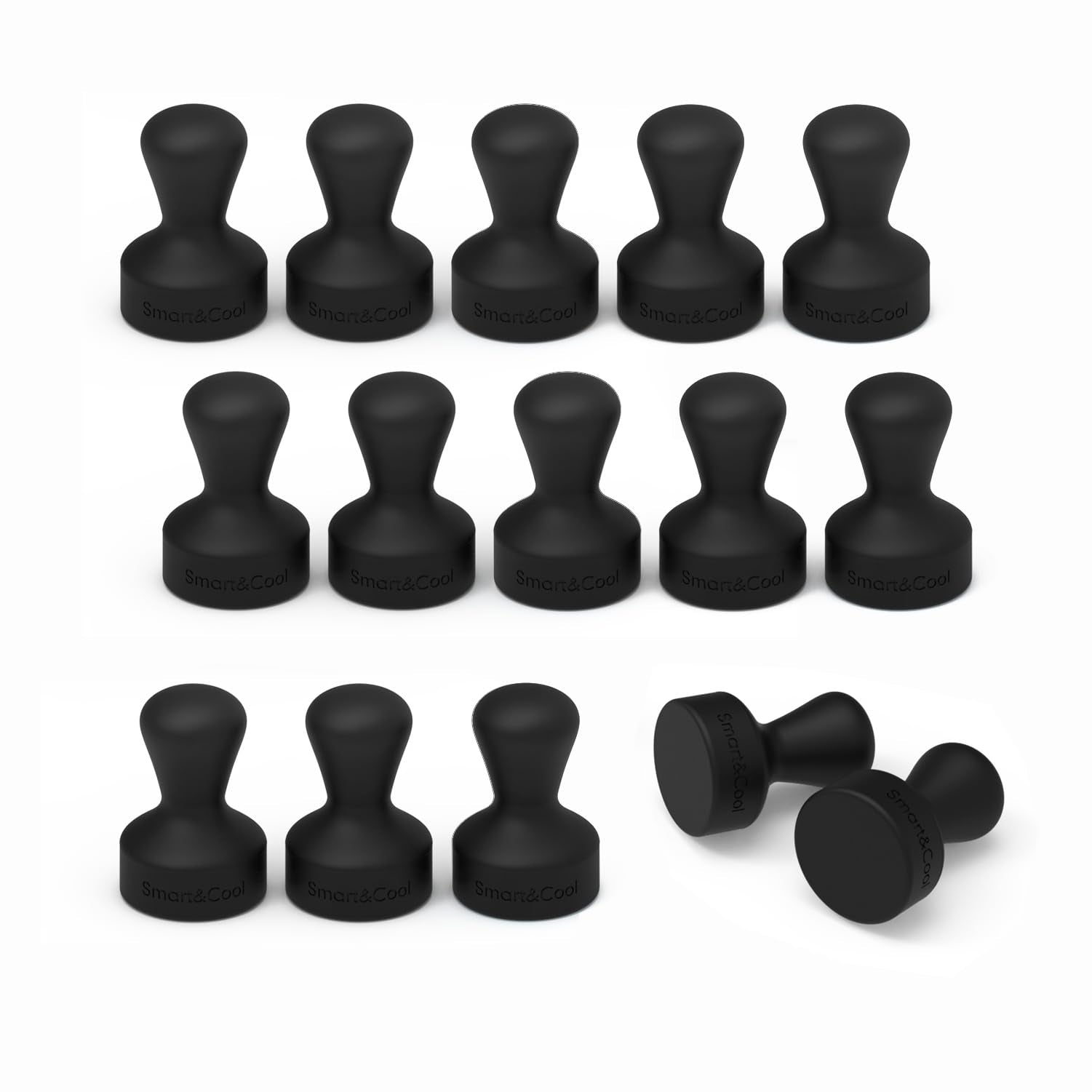 Smart&Cool Black 15 Pack Strong Silicone Push Pin Magnets, Anti Scratch Fridge Magnets, Small Push Pin Magnets, Magnets For Refr
