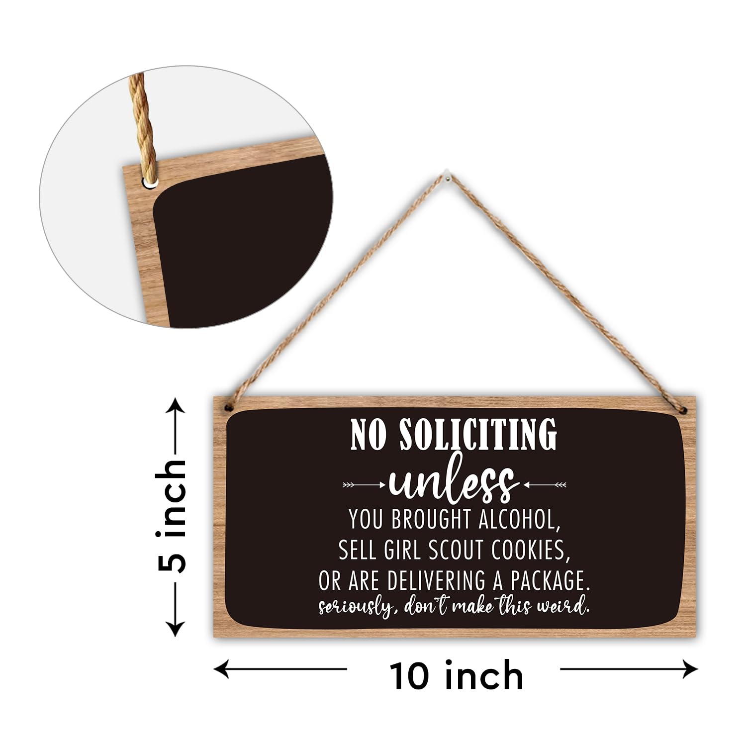 Hanging Baby Sleeping Sign for Front Door - Please Don t Knock Or Ring Doorbell - Rustic Wood Wall Art Decor Gift, 10  x 5   for