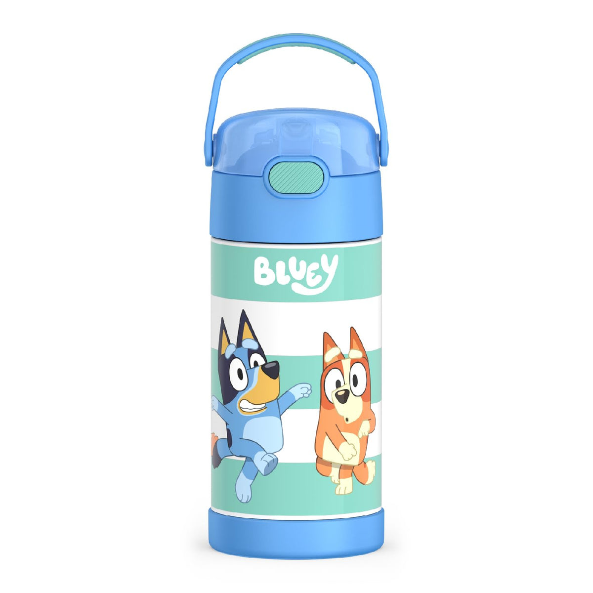 Thermos Funtainer Water Bottle With Straw - 12 Ounce, Bluey - Kids Stainless Steel Vacuum Insulated Water Bottle With Lid
