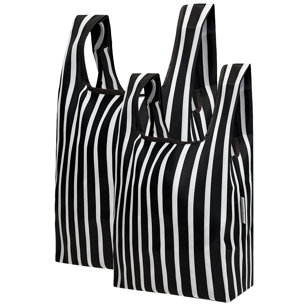 Wrapables Jolibag Collection Reusable Shopping Bag (Set Of 2), Stripes
