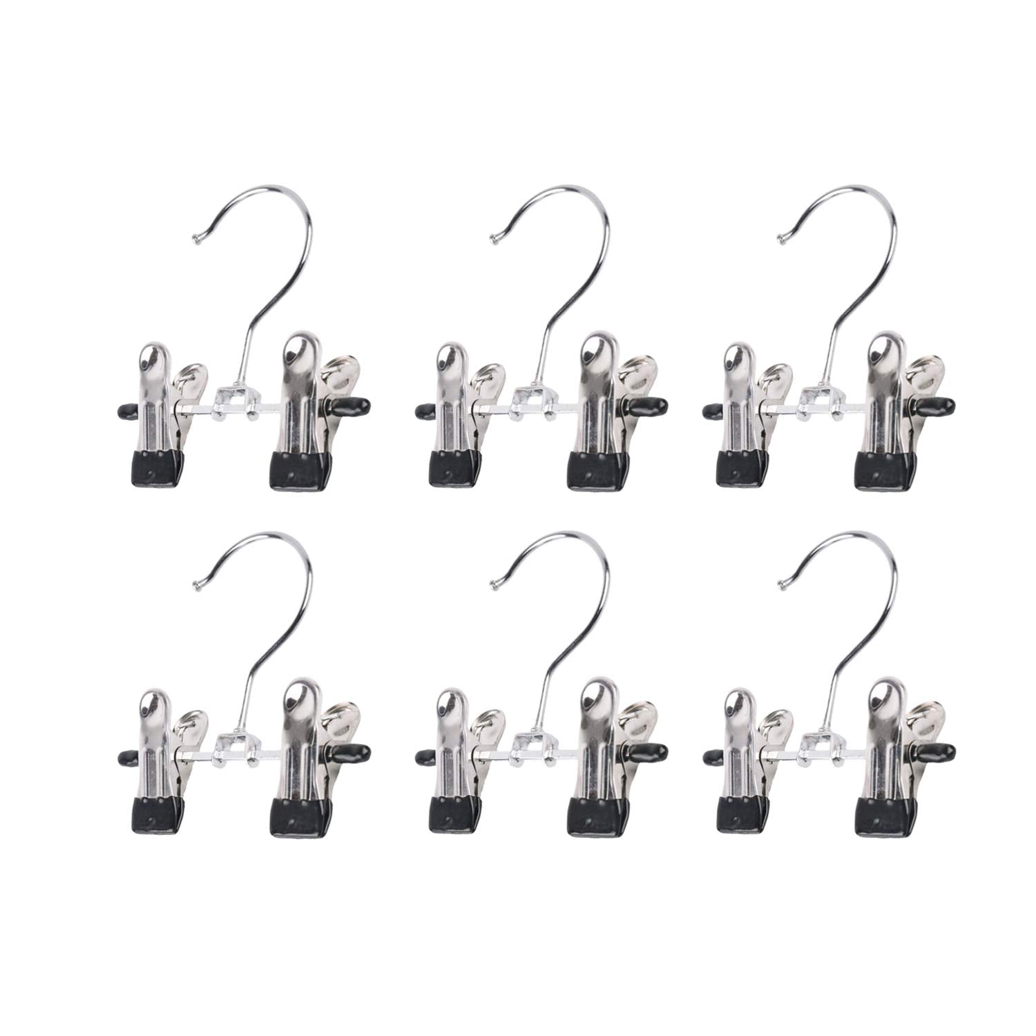 Suntrade Double Adjustable Clips Boots Hangers,Space Saving Boots Socks Bags Hanging Clips Boot Holder Boot Organizer,Set Of 6