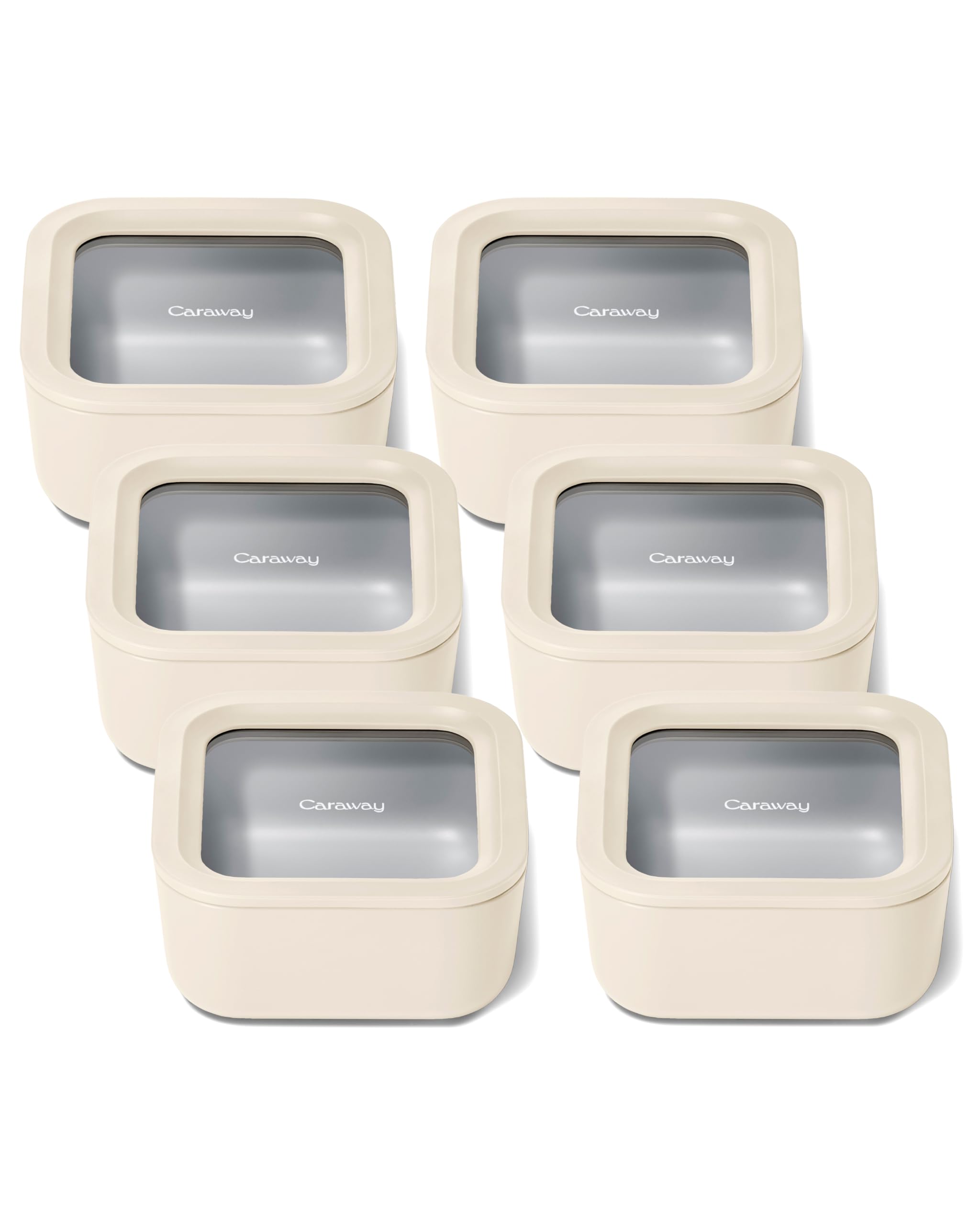 Caraway Small Food Storage Container 6-Pack Cream