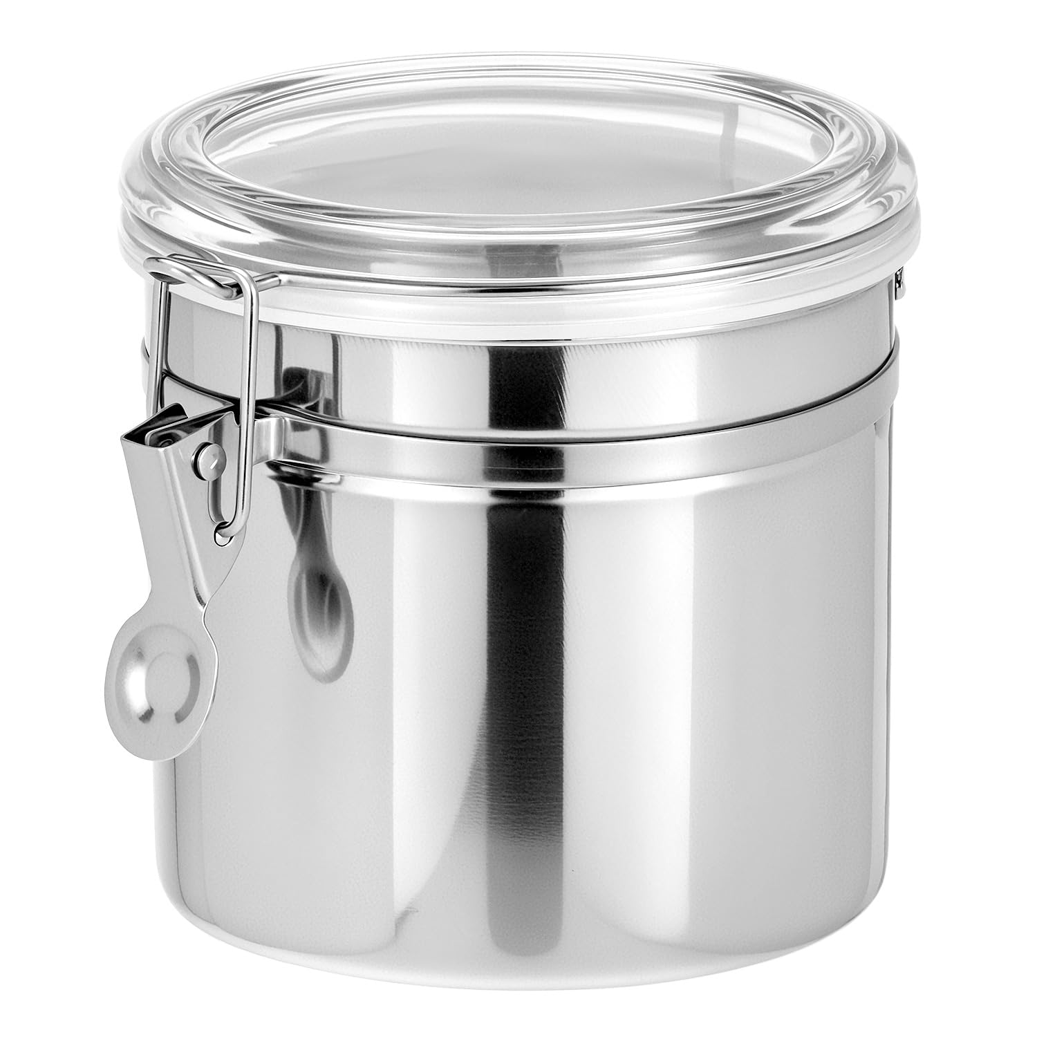 QWORK 36 oz Stainless Steel Airtight Canister, Kitchen Storage Canister for Flour Coffee Beans, 5 x 4.75